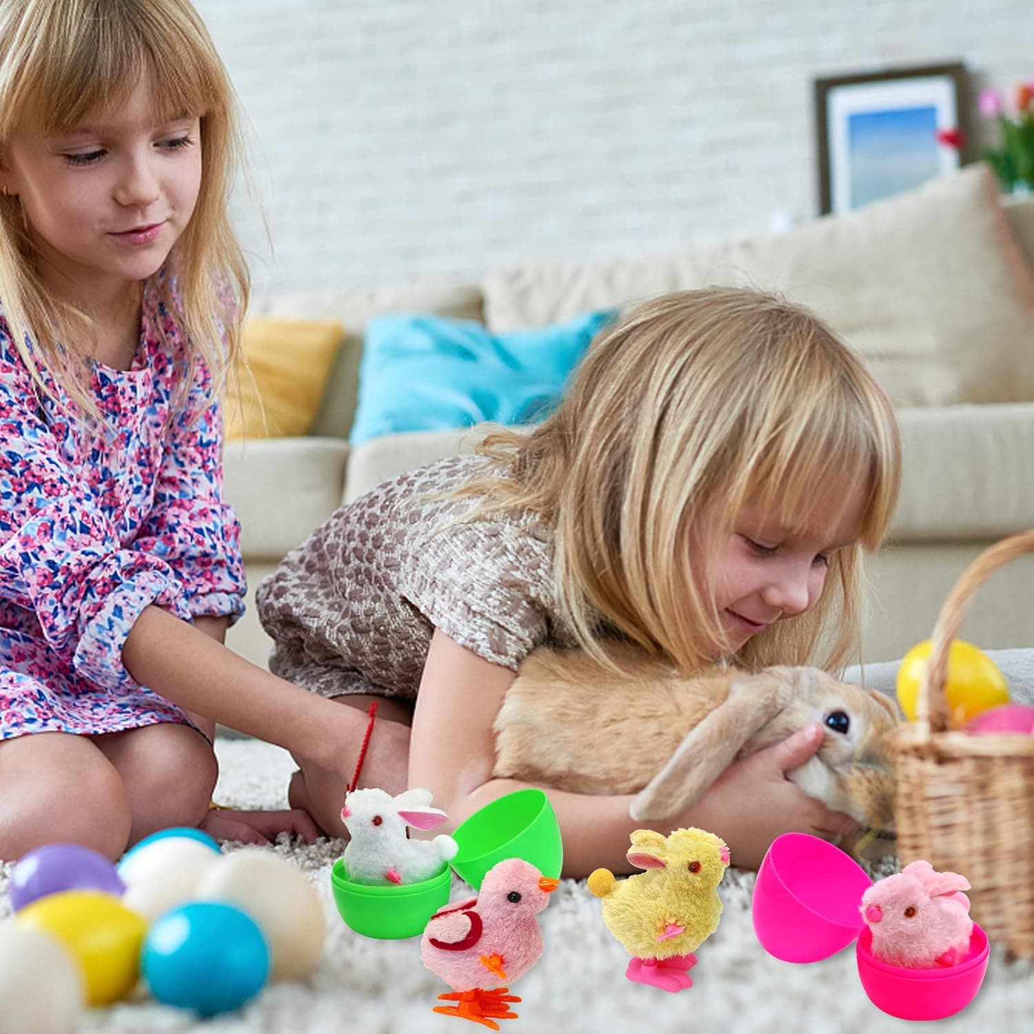 8 Pack Prefilled Easter Eggs with Wind-Up Jumping Bunnies and Chicks thumbnail 5