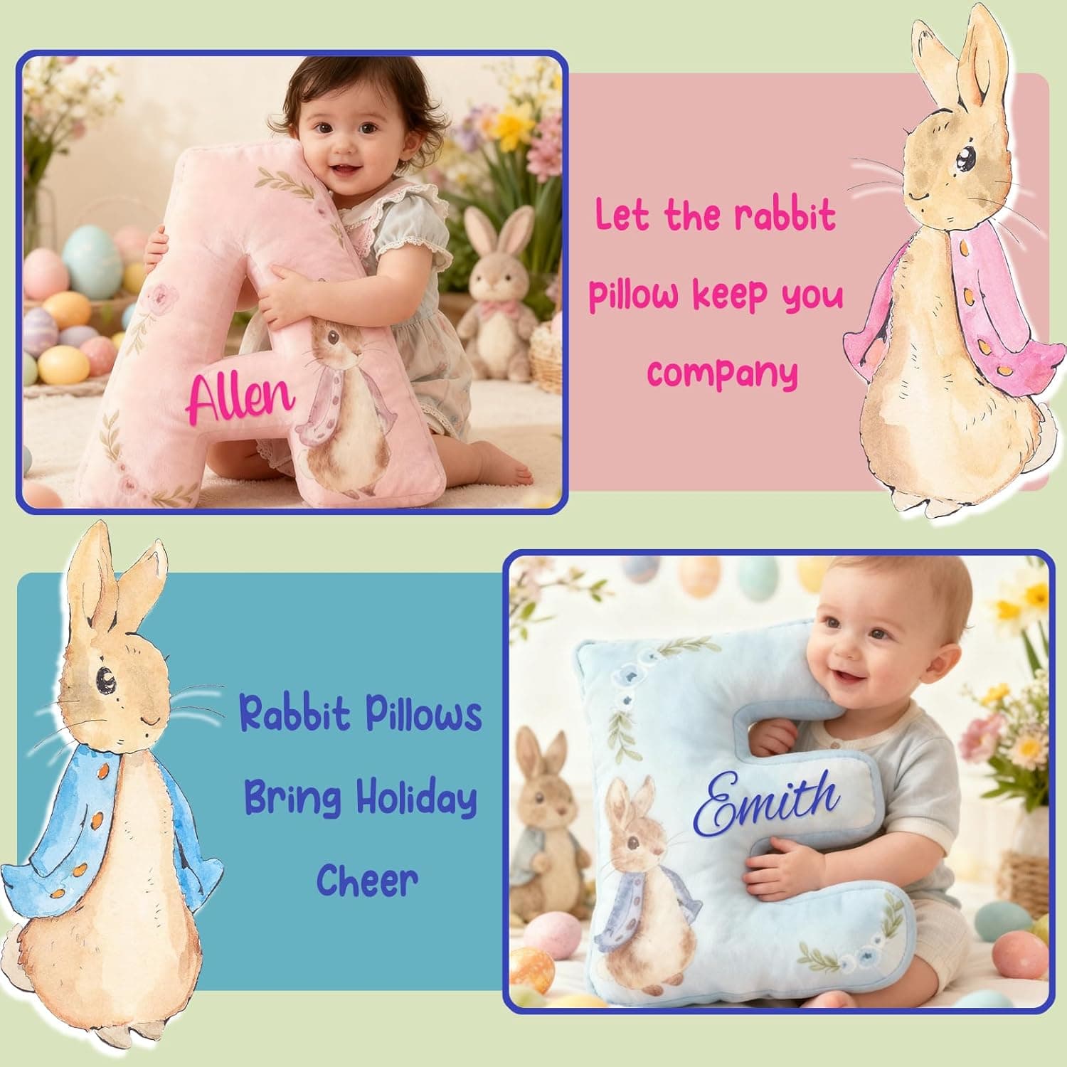 Personalized Easter Bunny Letter Pillow thumbnail 2
