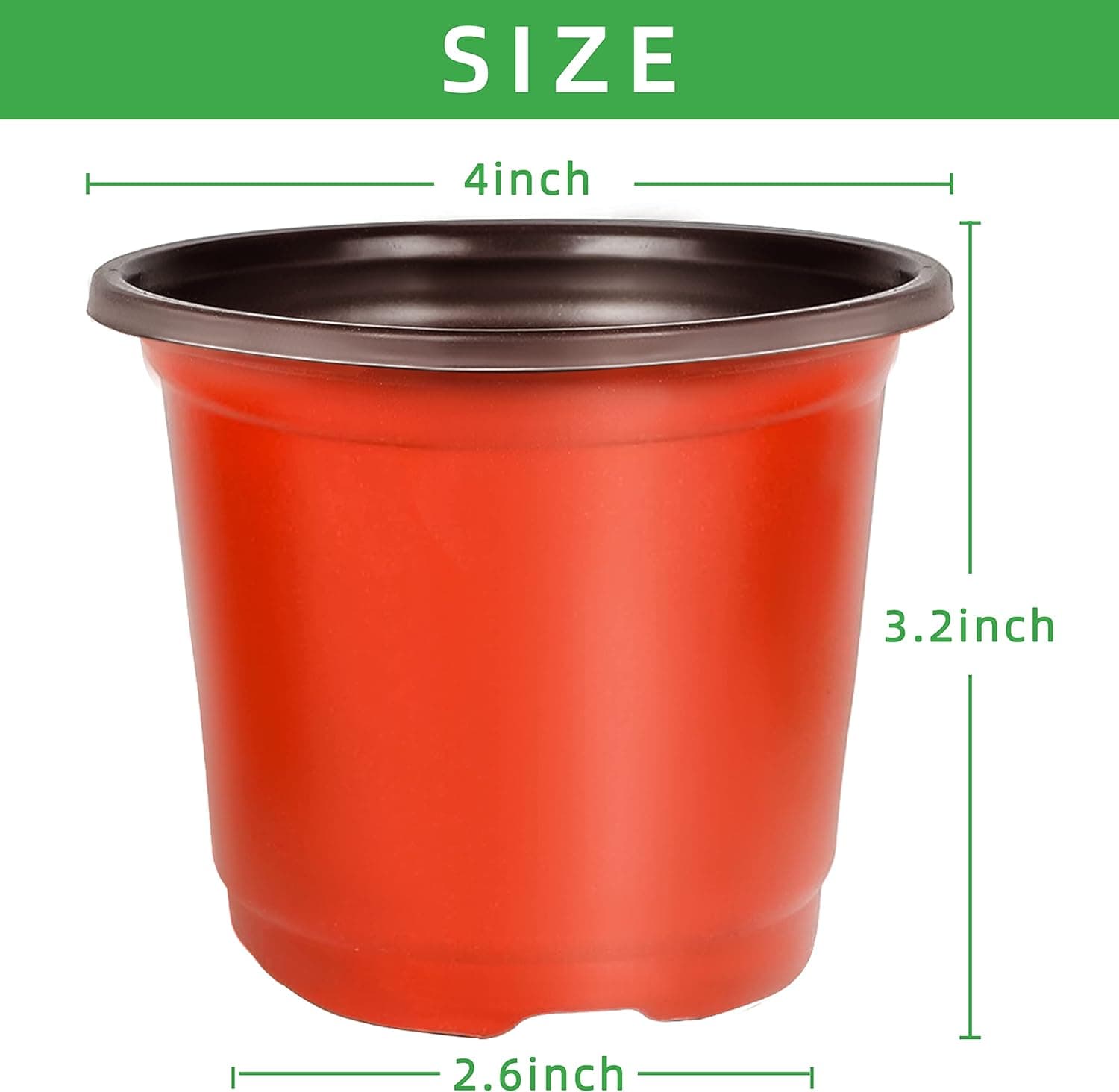 TDHDIKE 4" Small Plastic Plant Nursery Pot/Pots (100pcs) Seedlings Flower Plant Container Seed Starting Pots , Come with 100pcs Plant Labels : Patio, Lawn &amp; Garden thumbnail 2