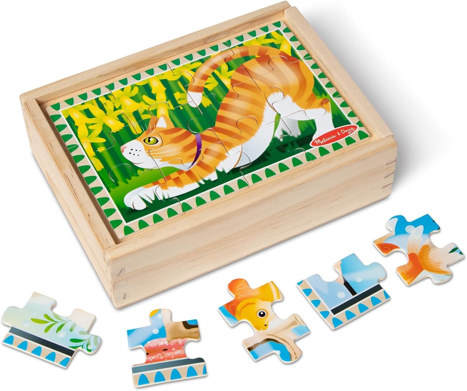 Melissa & Doug 4-in-1 Wooden Pets Jigsaw Puzzle Set image 1
