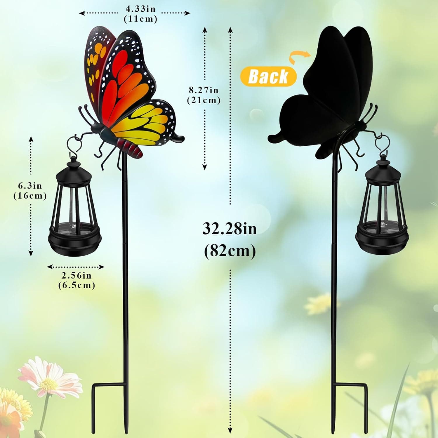 Solar Butterfly Garden Stakes with Lights thumbnail 2