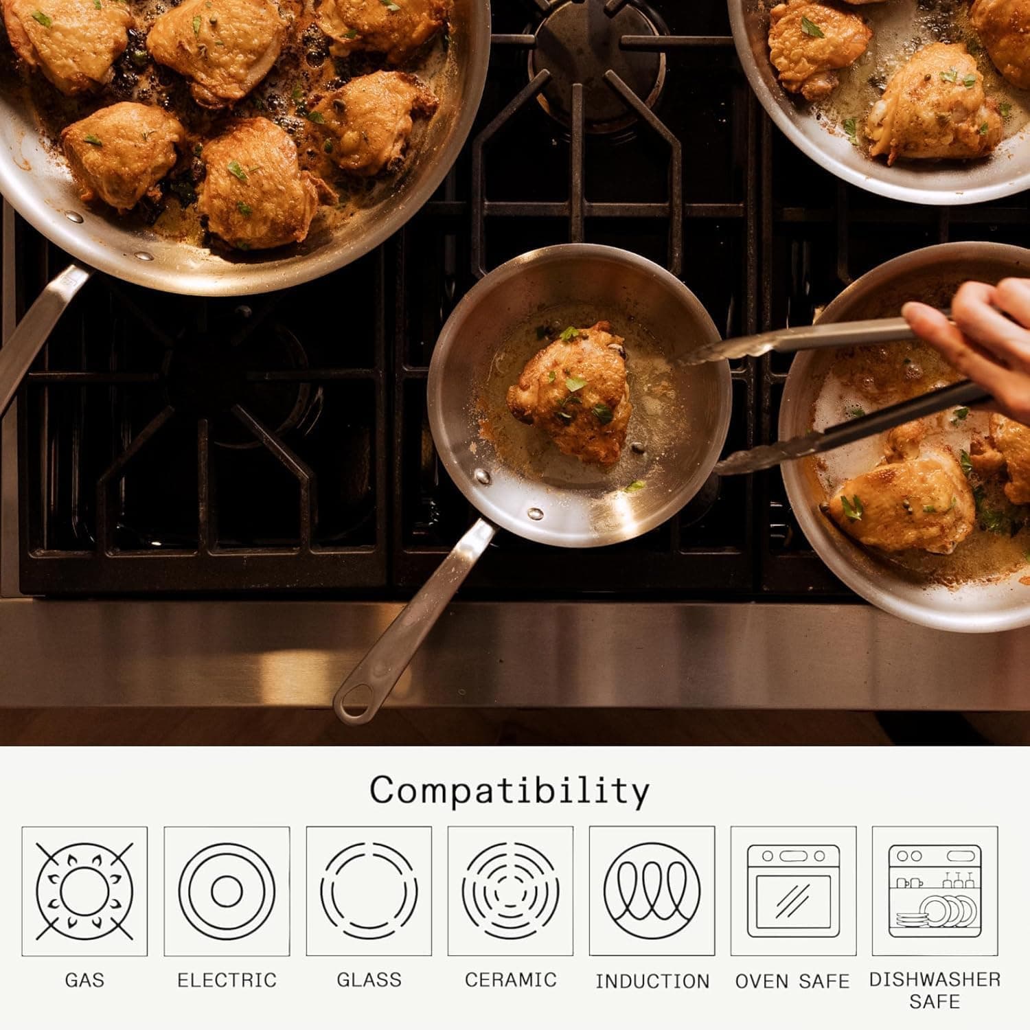 Made In 3-Piece Stainless Steel Frying Pan Set thumbnail 4