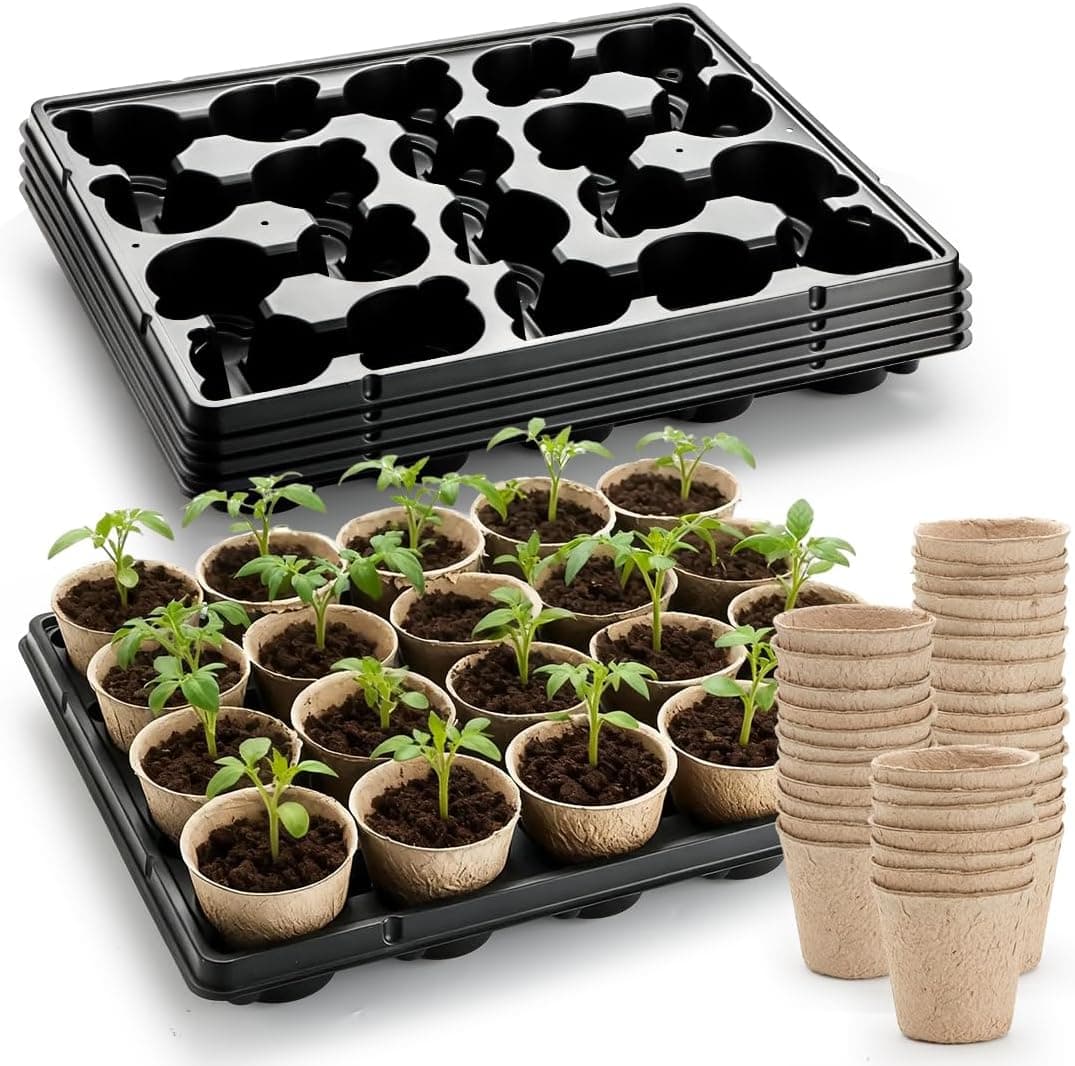 RooTrimmer Biodegradable Seed Starter Kit with Peat Pots and Seedling Trays — Spring Gift Ideas gift idea