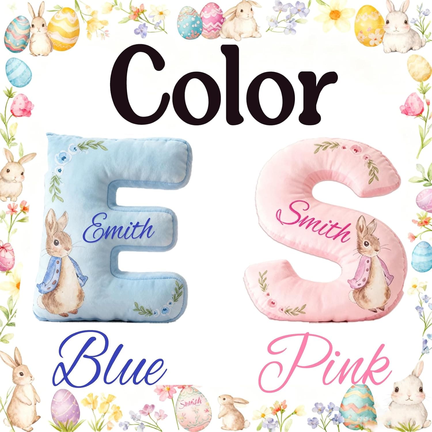 Personalized Easter Bunny Letter Pillow thumbnail 3