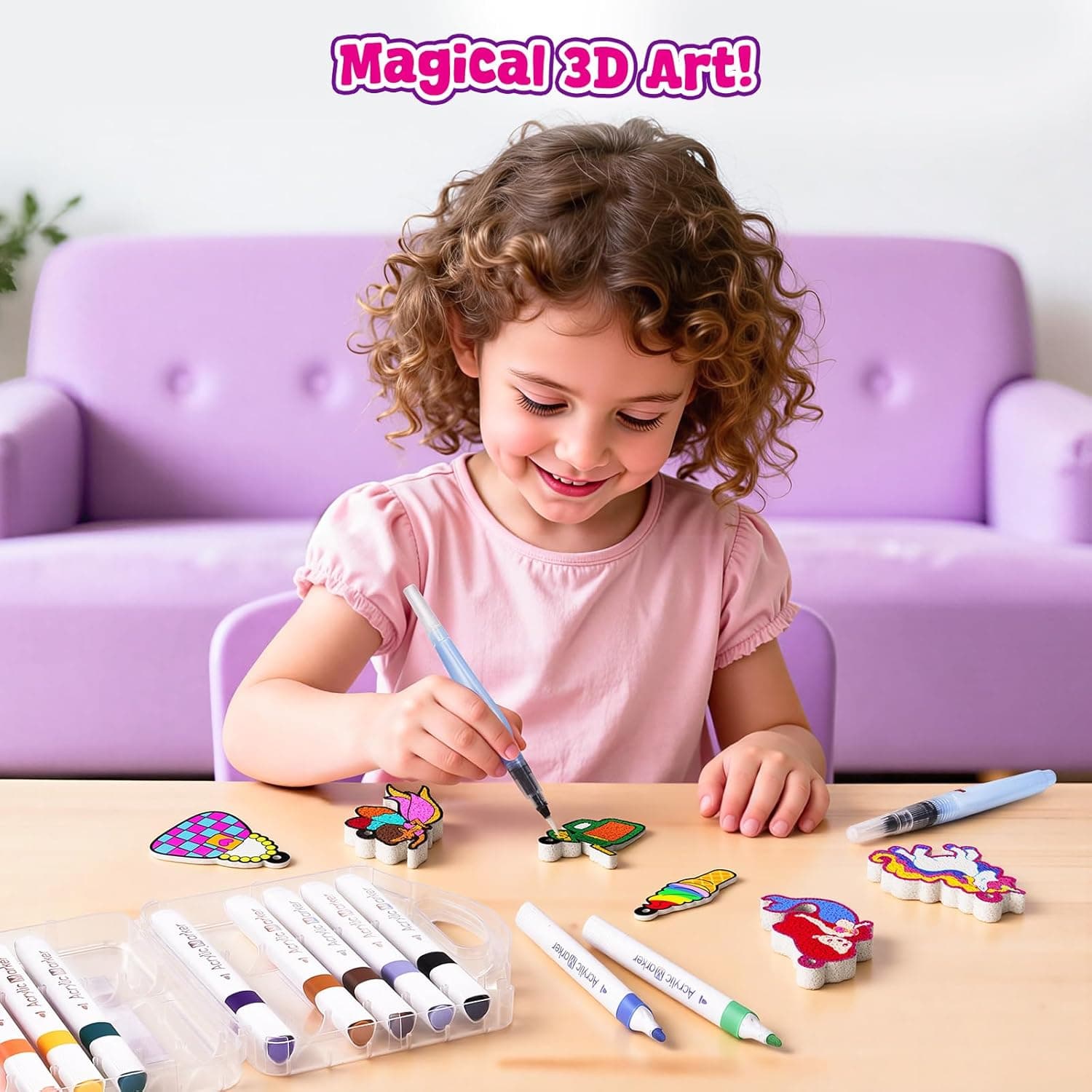 JoyCat Art Kit - 3D DIY Foam Texture Painting Kit thumbnail 2