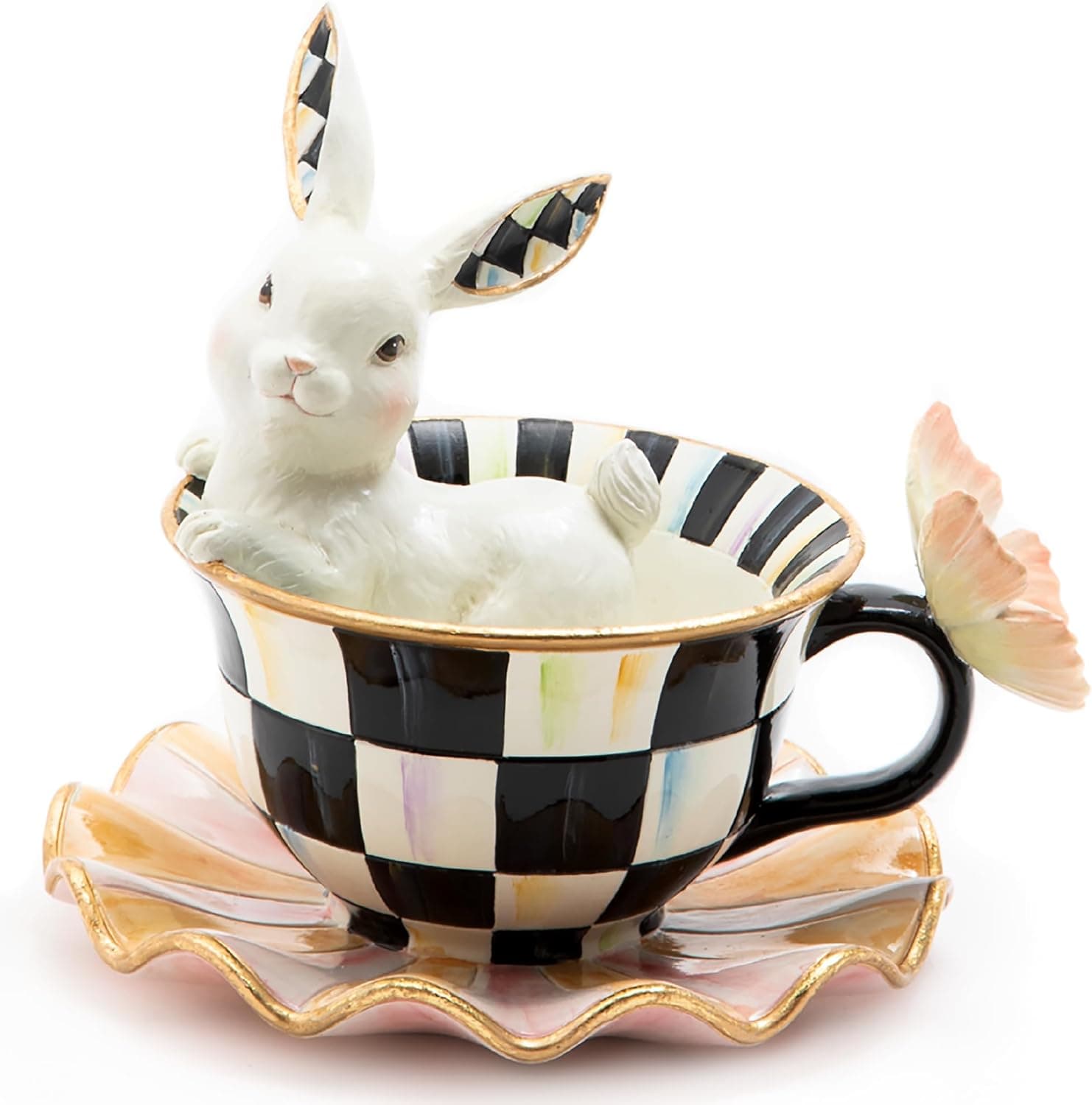MACKENZIE-CHILDS Teacup Bunny Figurine image 1