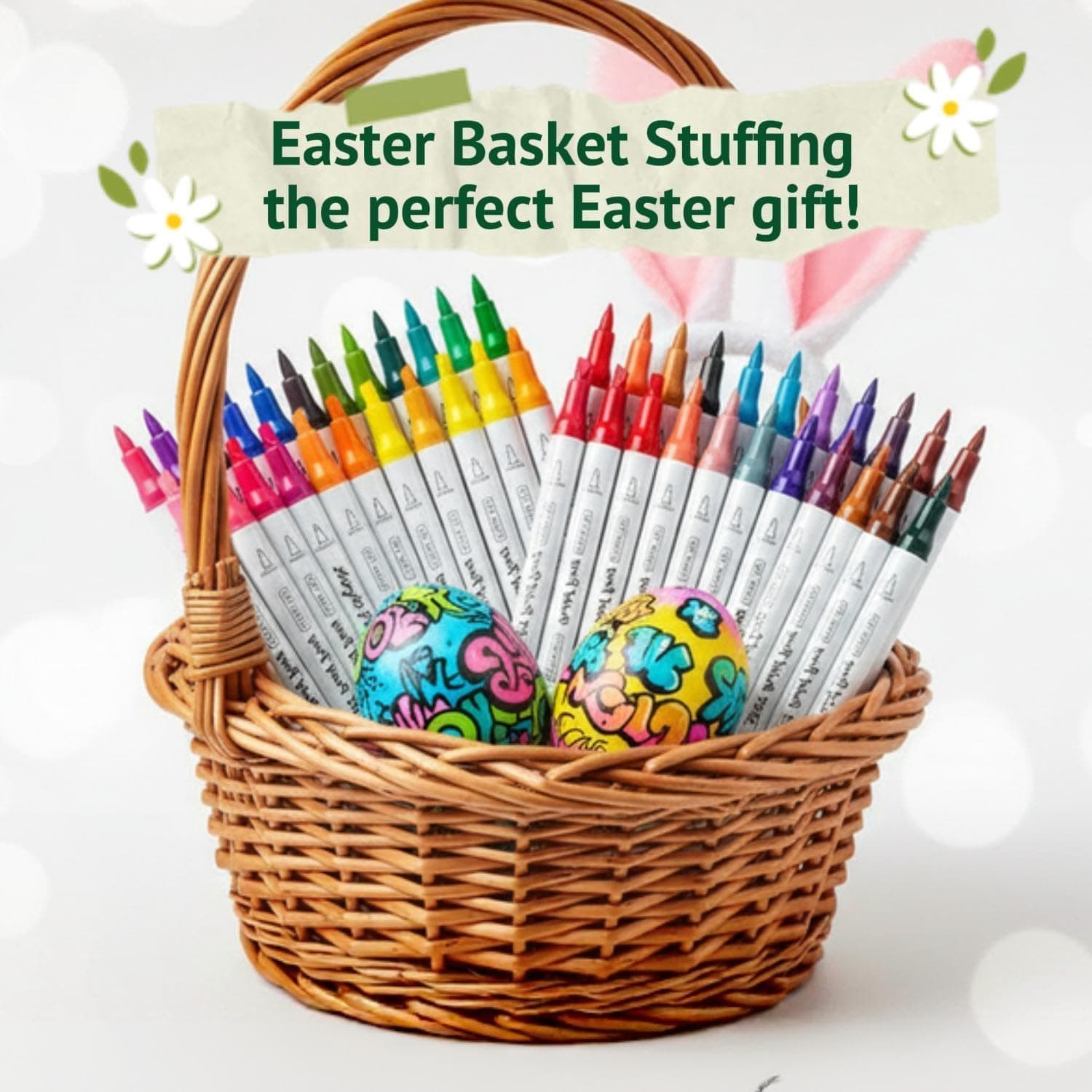 SFAIH 48 Colors Acrylic Paint Markers - Dual Tip Easter Egg Markers, Paint Pens for DIY Crafts Any Surface, Eggs Rock Wood Fabric, Quick Drying Non-Bleed Waterproof [1-5mm Brush &amp; Chisel] : Arts, Crafts &amp; Sewing thumbnail 4