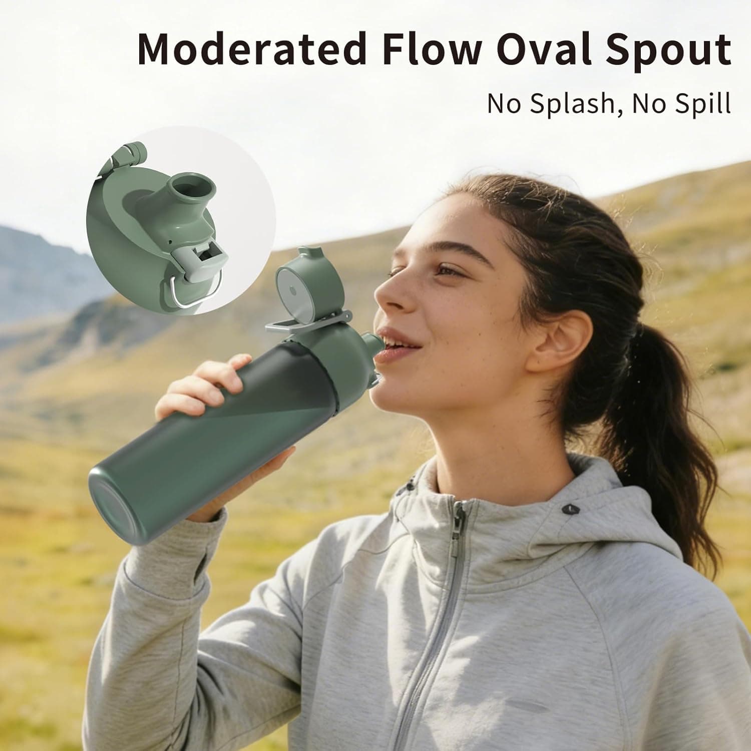 Levore 26oz Clear Water Bottle with One-Hand Flip Lid thumbnail 2