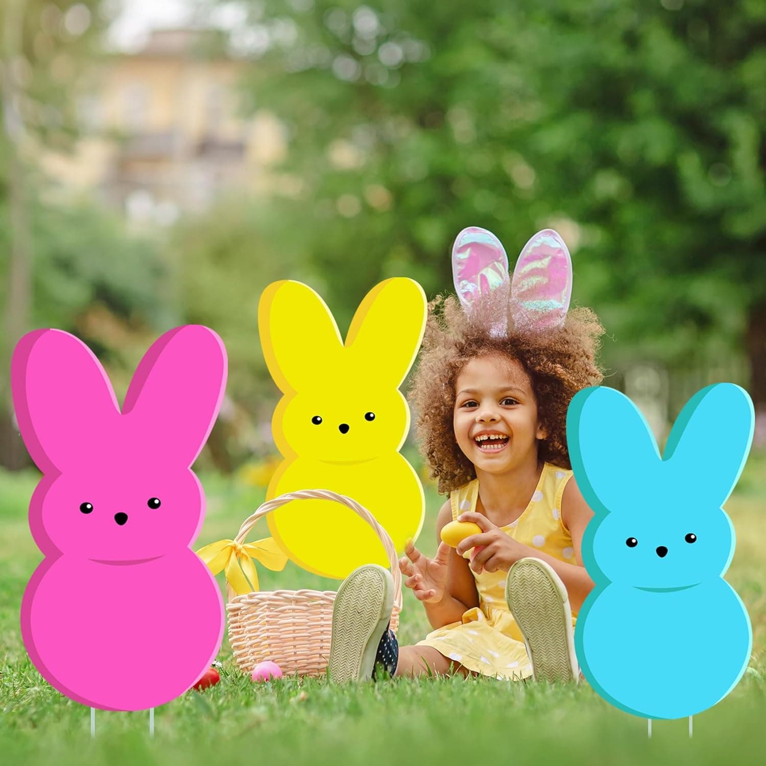 24in Bunny Yard Sign Stakes - Outdoor Lawn Decorations for Easter Party Supplies : Patio, Lawn &amp; Garden thumbnail 5