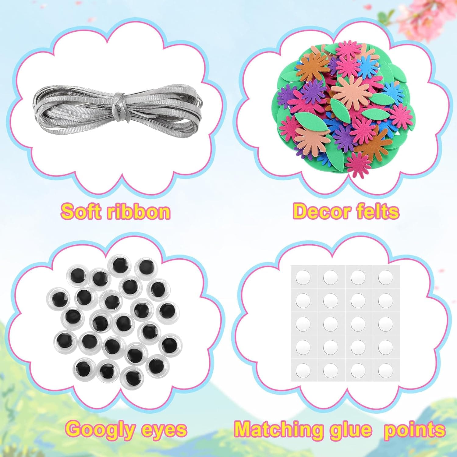 Oudain 12 Set April Showers Bring May Flowers Craft April Showers Sign Craft Kit Spring Rain Sign DIY Arts Spring Foam Stickers for Party Favor : Toys &amp; Games thumbnail 3