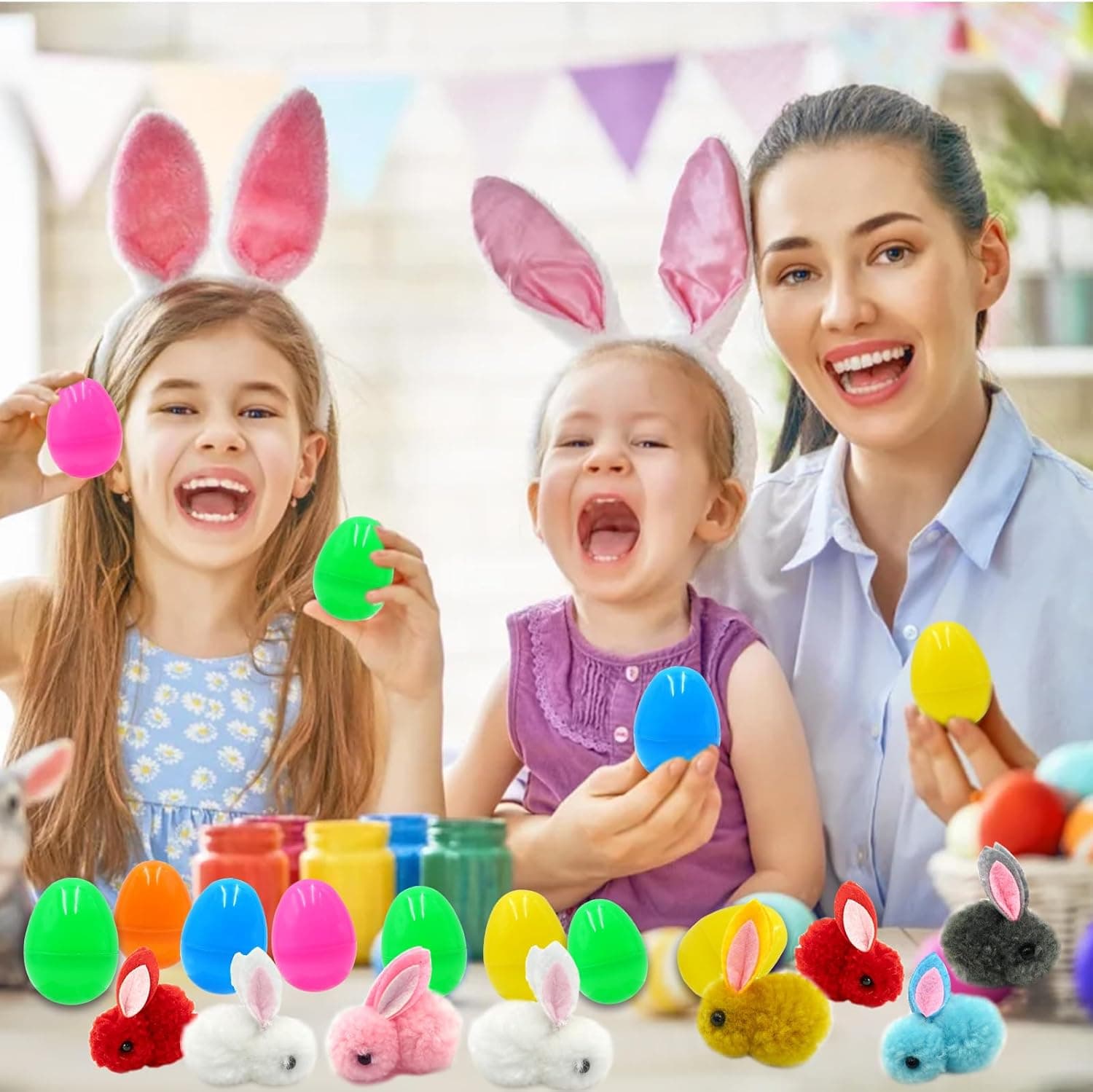 ZICZLI 36 Pack Easter Eggs Filled Plush Bunny Toys thumbnail 5