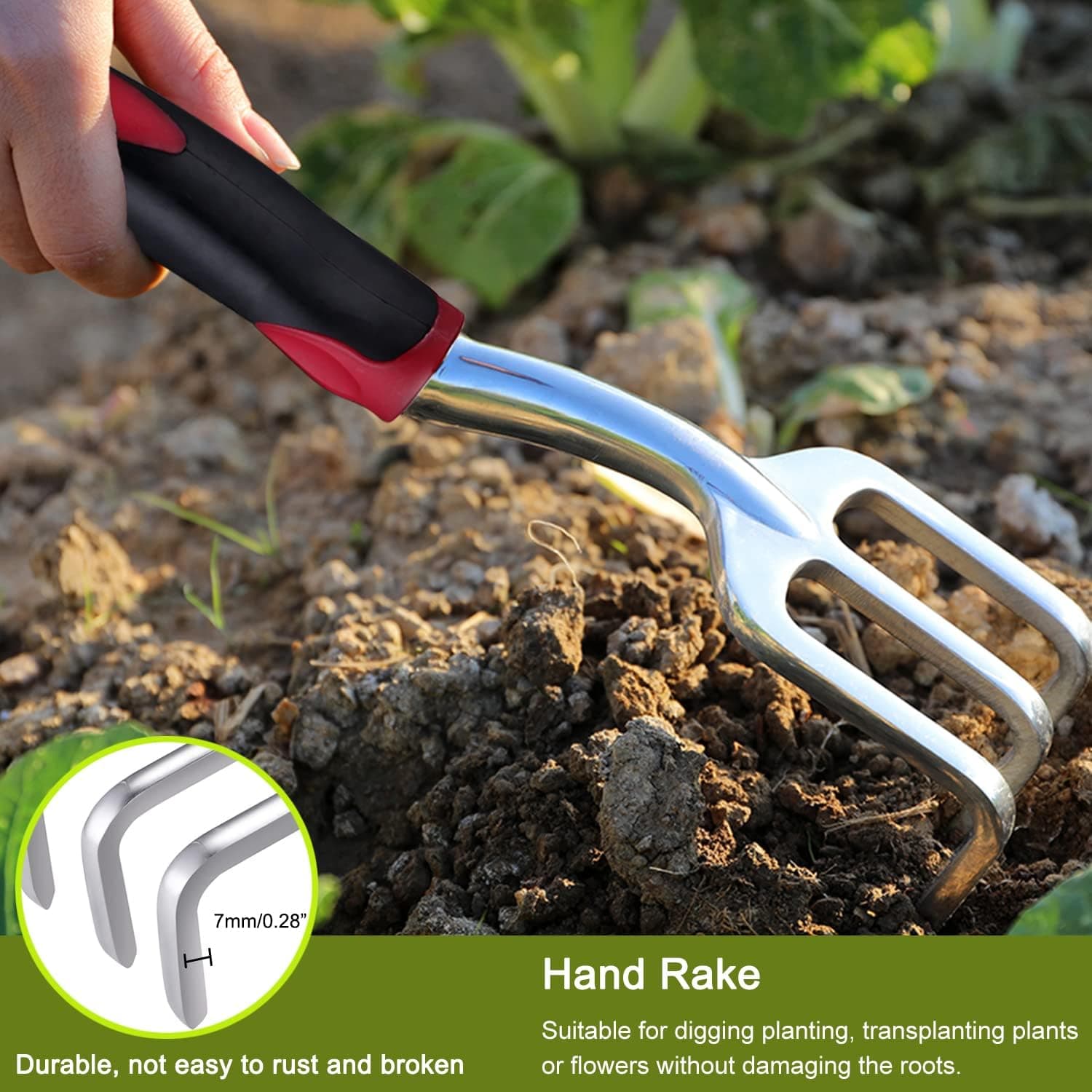 FANHAO 3-Piece Heavy Duty Garden Tool Set thumbnail 5