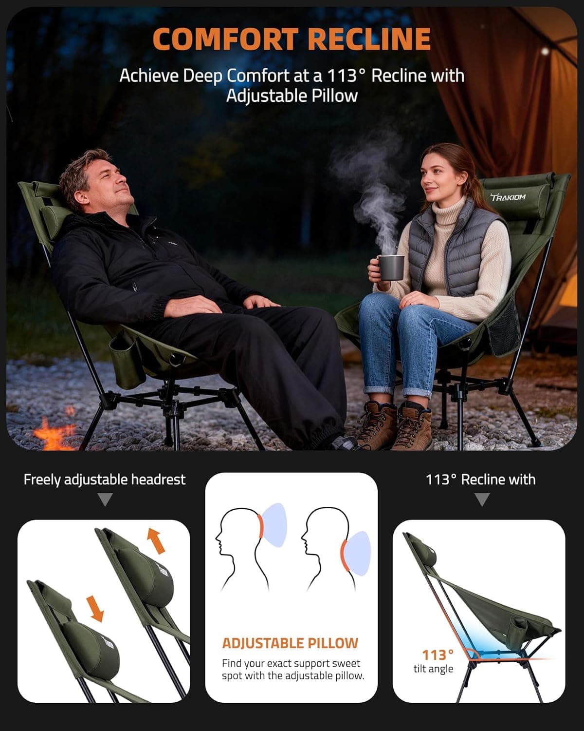 Trakiom High Back Portable Camping Chair thumbnail 5