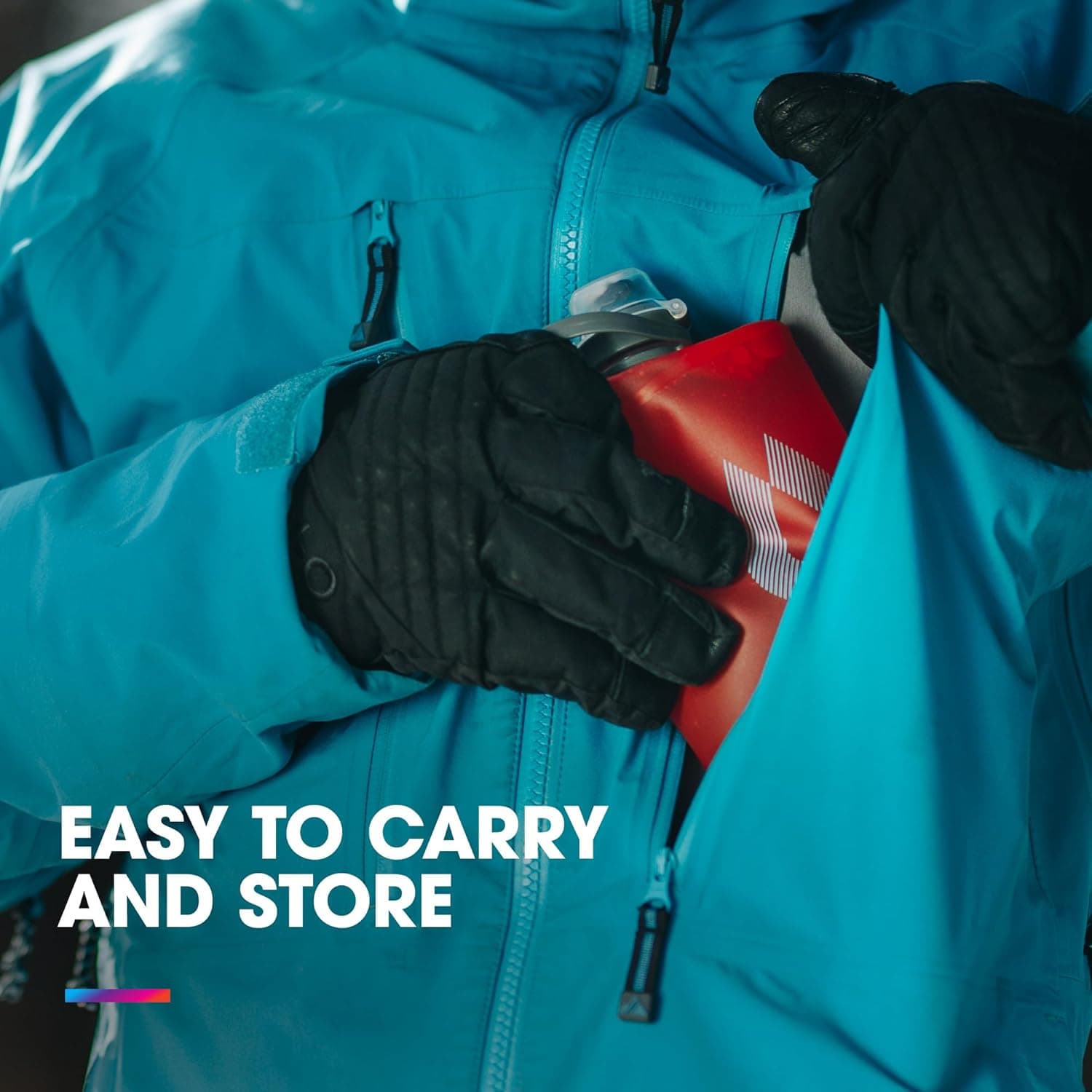 HydraPak Stow Collapsible Water Bottle 500ml - Redwood thumbnail 3