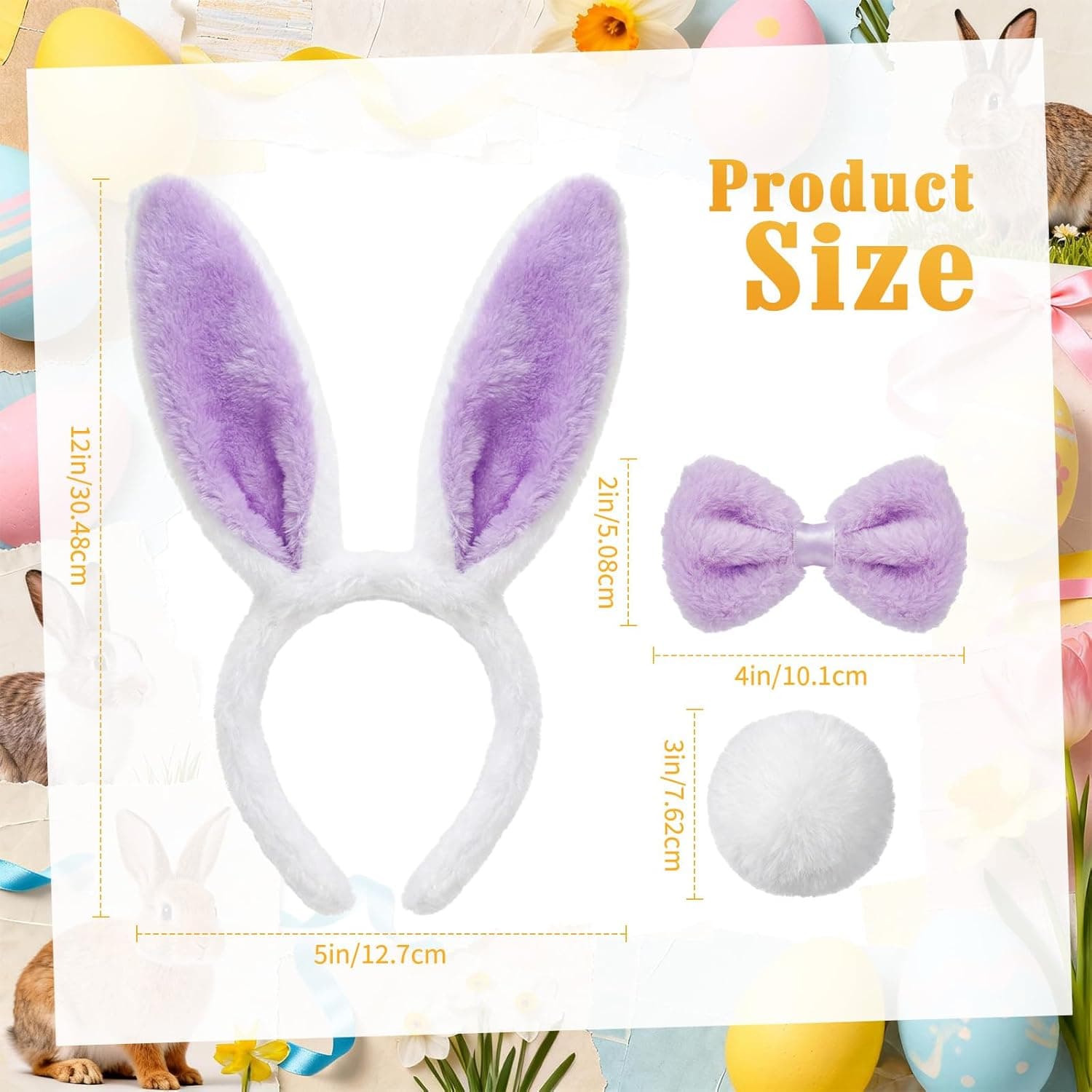 Chuangdi 18 Pcs Easter Bunny Headband Set thumbnail 2