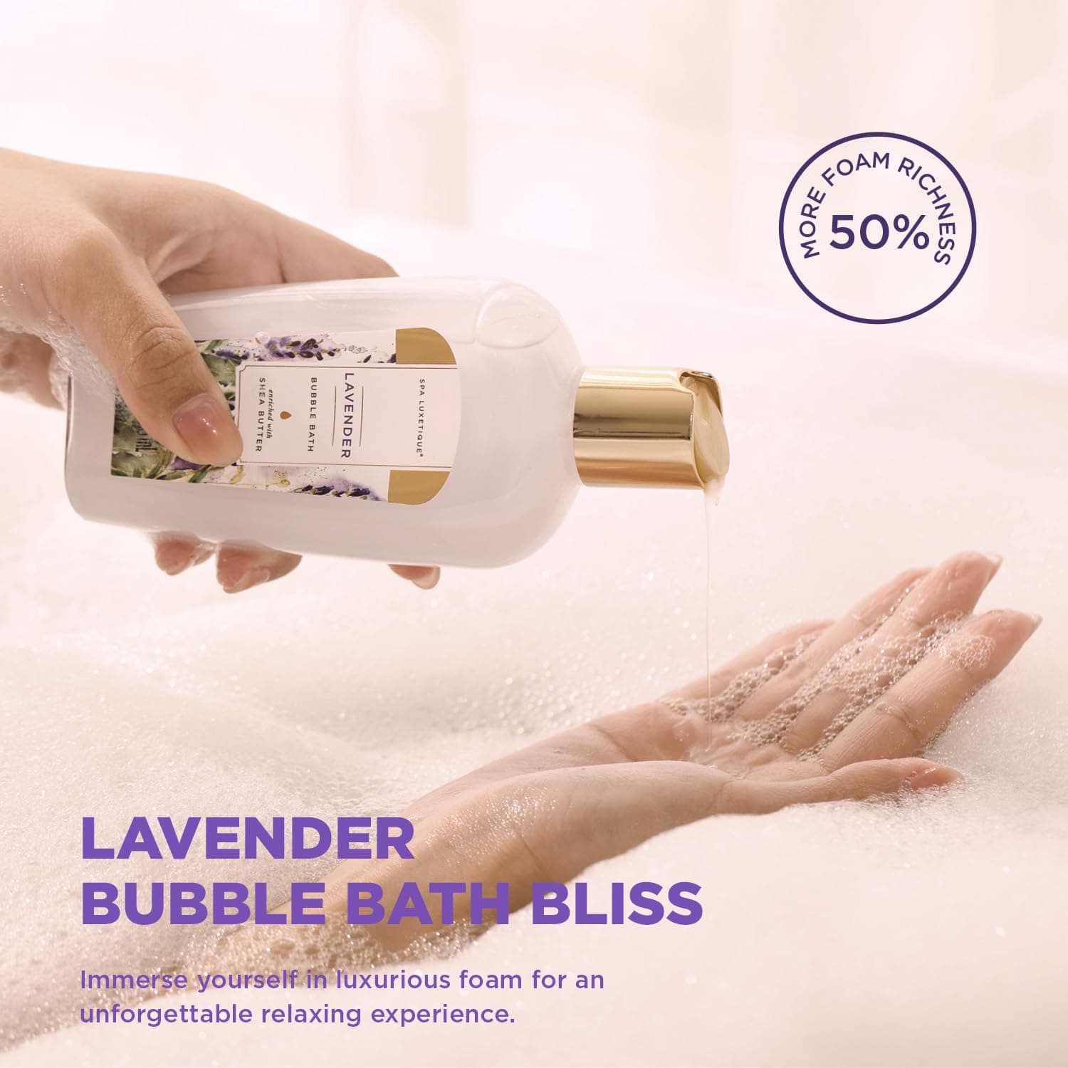 Spa Luxetique Lavender Bath & Body Gift Set with Tote Bag thumbnail 3