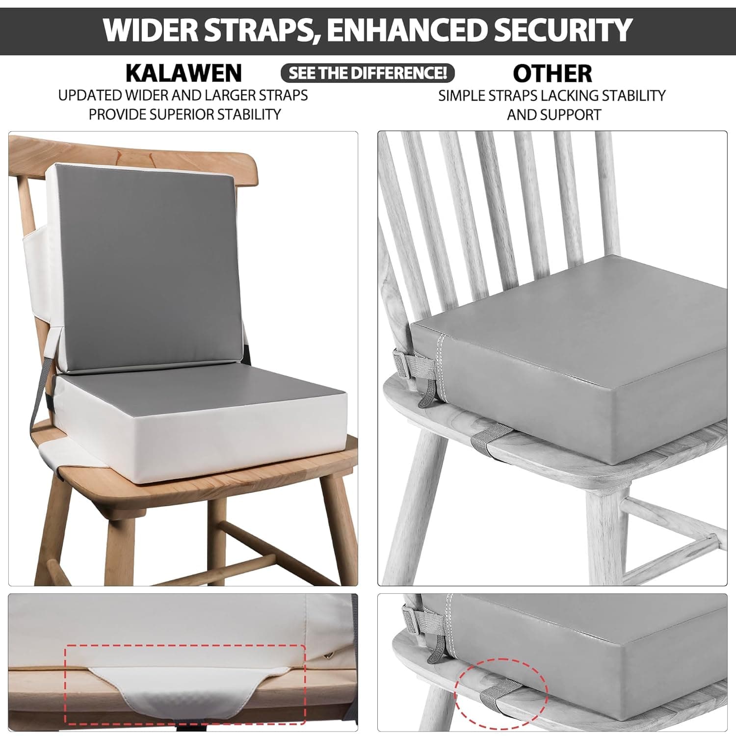 Kalawen Booster Seat for Kids - 2 Pack with Safety Buckles thumbnail 2