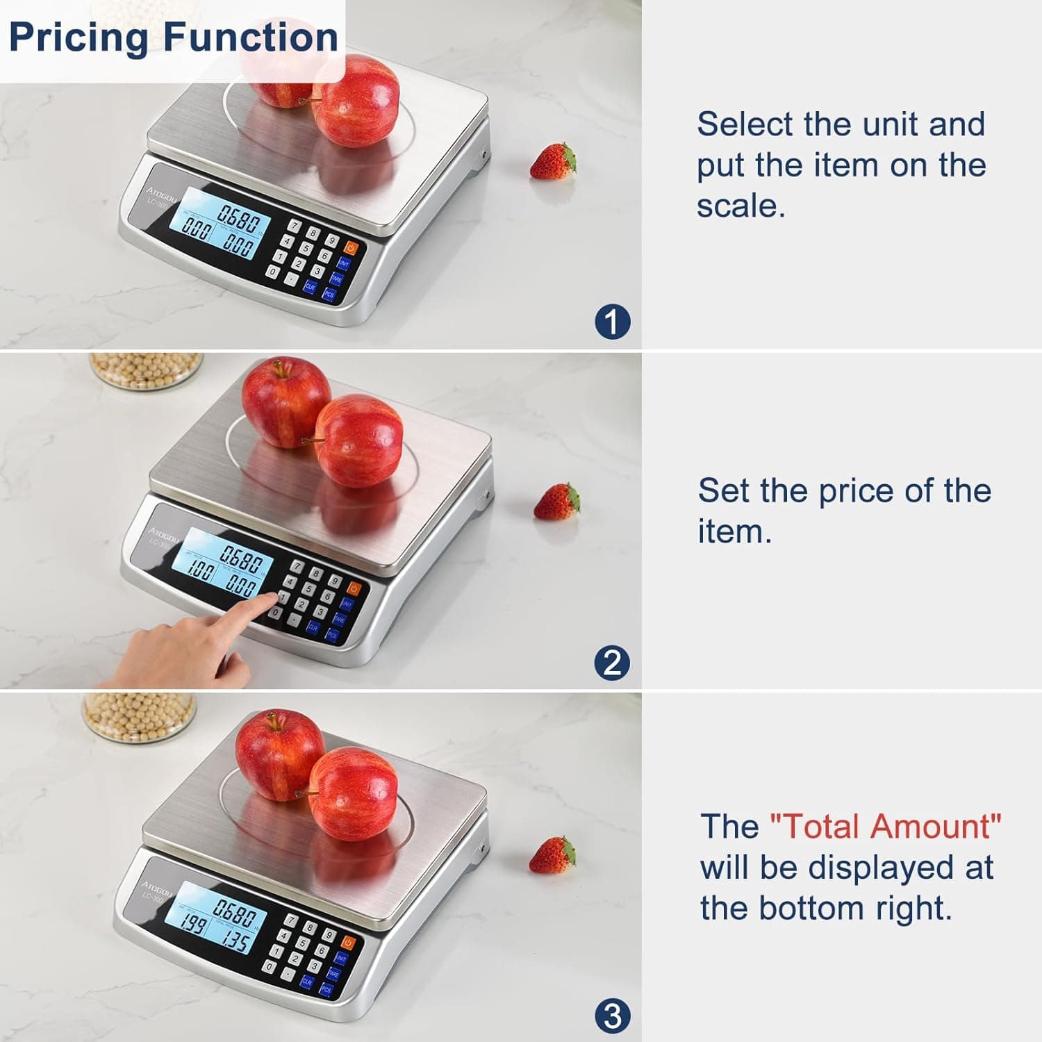 Atogou 110lb Commercial Food Scale with Price Computing thumbnail 4