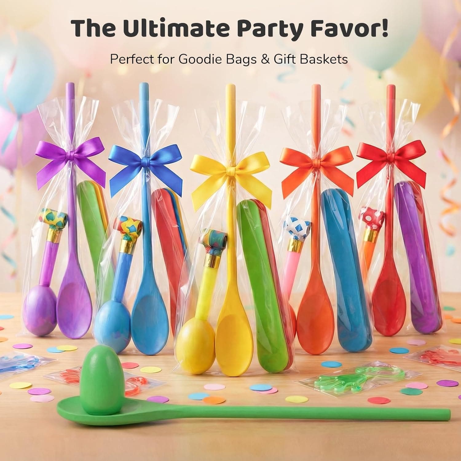 LovesTown 12 PCS Egg Spoon Race Game Sets, Wooden Balance Relay Games for Kids Carnival Birthday Party Games Outdoor Easter Spring Group Game Field Day Party Favors : Sports &amp; Outdoors thumbnail 5