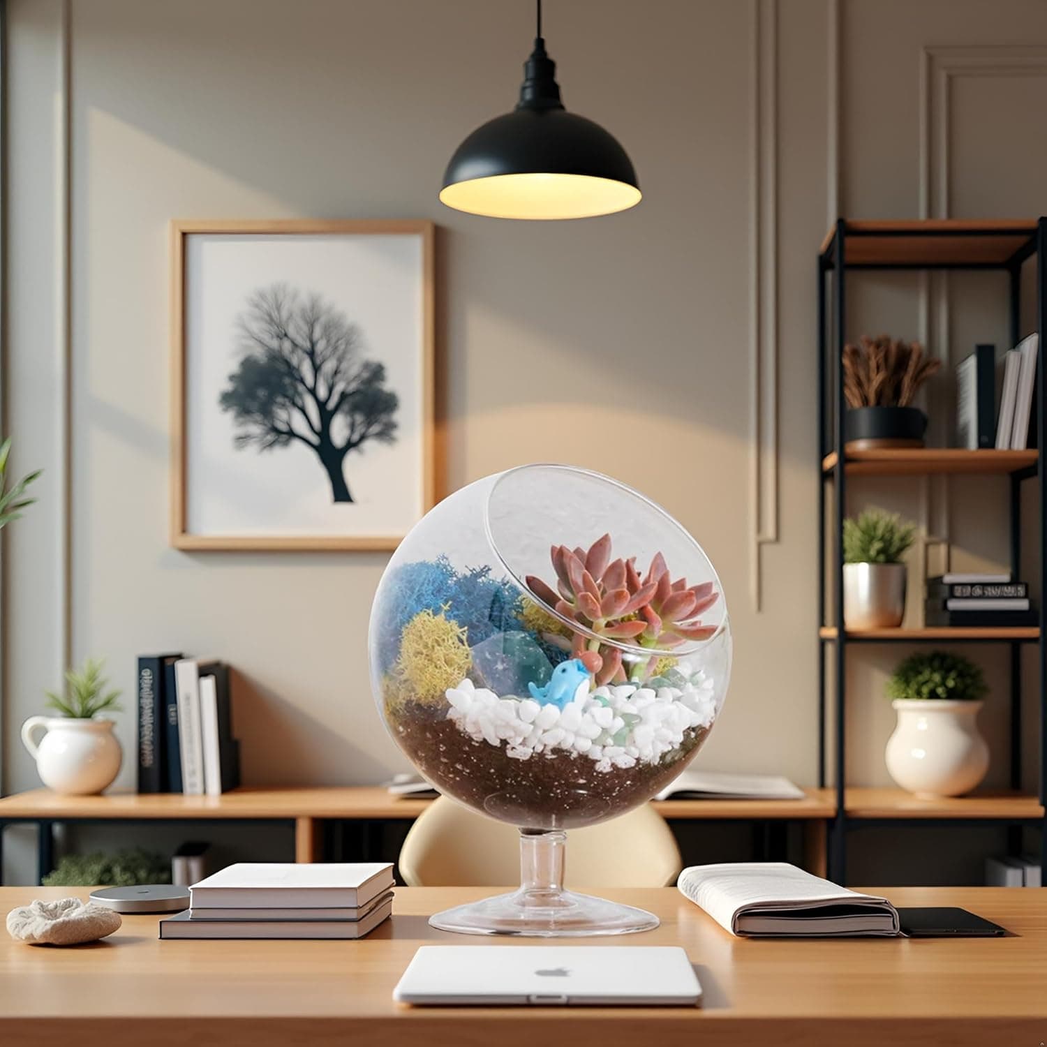 Creations by Nathalie 6" DIY Chalice Terrarium Kit with Live Plants thumbnail 2