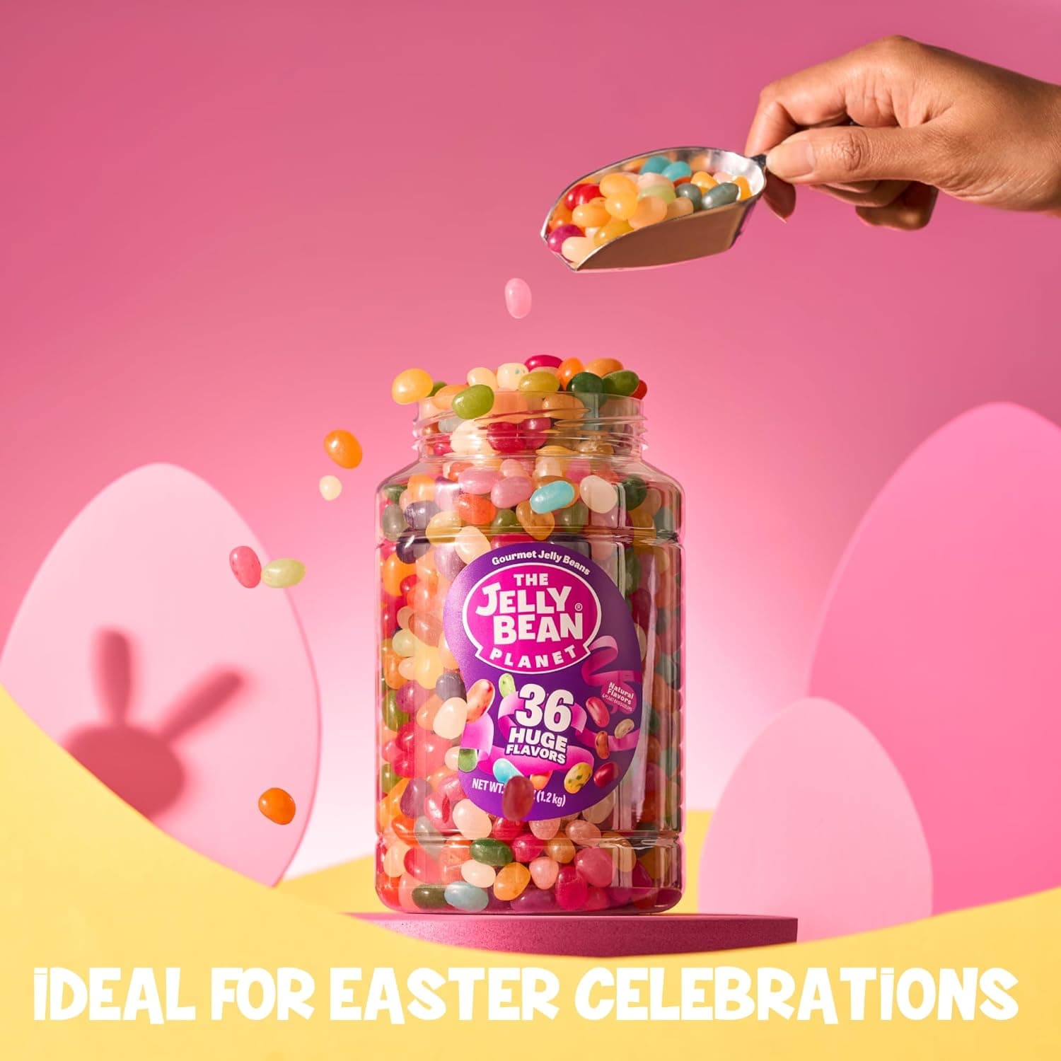The Jelly Bean Planet, Gourmet Jelly Beans Bulk 42.5 Oz Jar - 36 Natural Fruit Flavors, Kosher Candy, Plant Based Colors - Gluten Free Jellybeans Easter Candy Gift, Allergen Friendly Basket Stuffers : Grocery &amp; Gourmet Food thumbnail 4