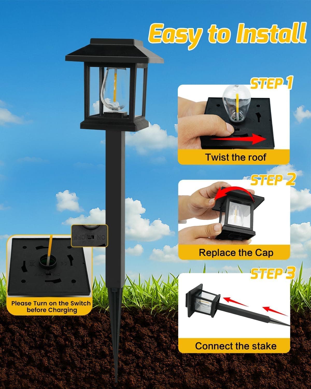 16-Pack Solar Pathway Lights with Auto On/Off thumbnail 4