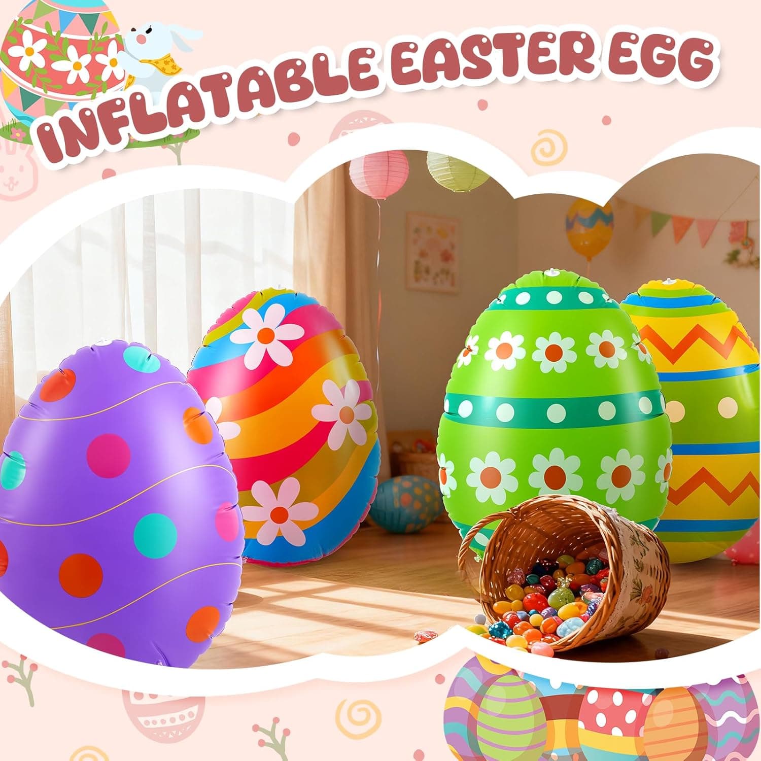 Liliful 4-Piece 40 Inch Giant Inflatable Easter Eggs thumbnail 4