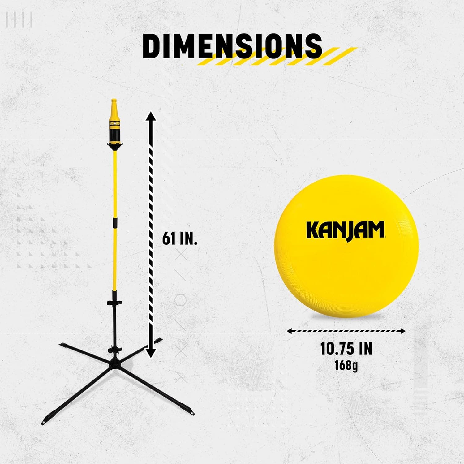 Kan Jam Disc Toss Game - Black/Yellow, Plastic - Quick Snap-Together Setup for Yard Games - Durable Steel Poles &amp; Wide Bases for Lawn Games - Compact Carry Bag for Camping : Sports &amp; Outdoors thumbnail 4