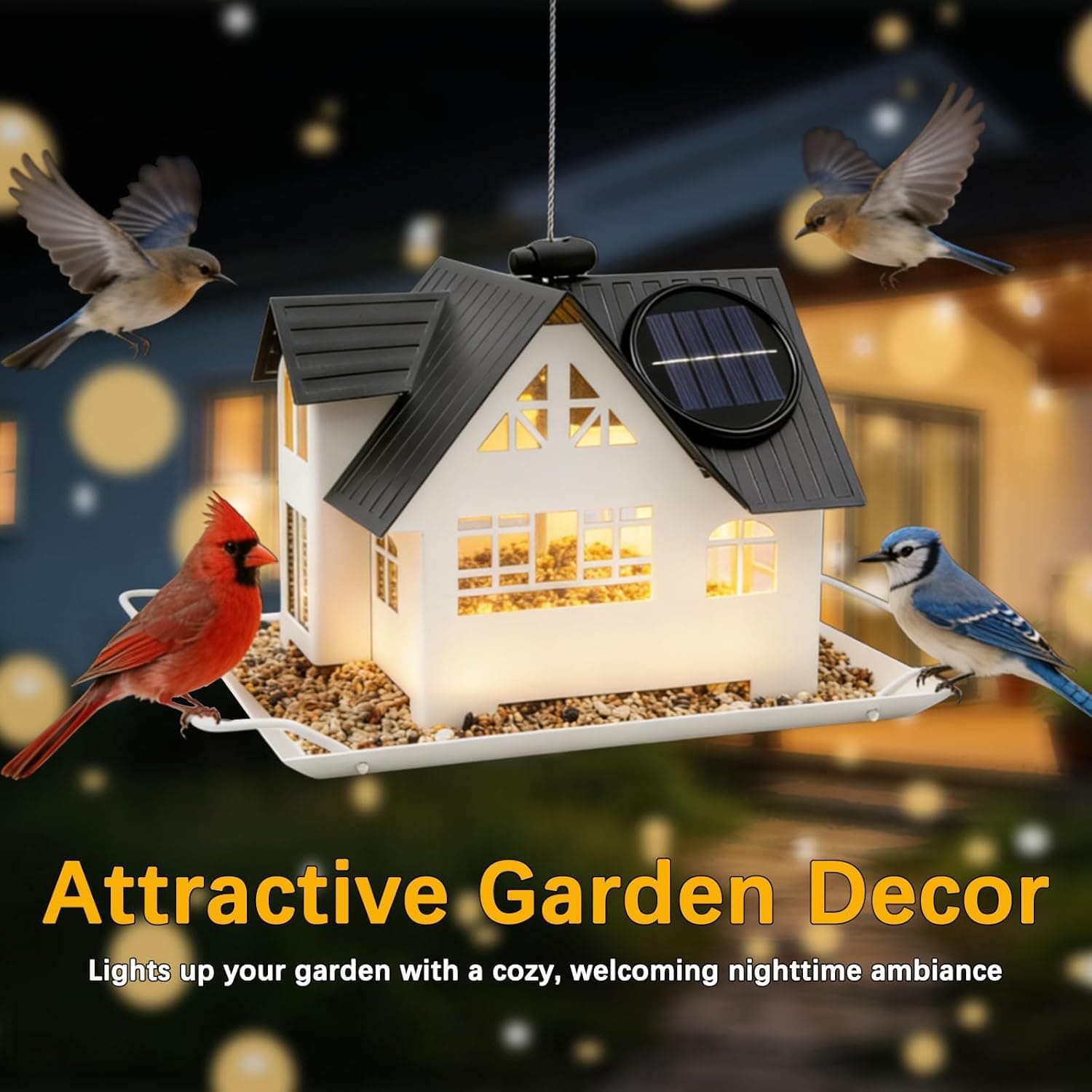 Solar Bird Feeder with Lights thumbnail 5