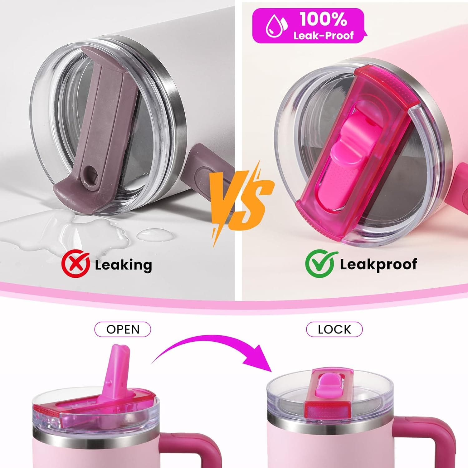 ANTAND Detachable Flip Straw Lid Replacement for 40 oz Stanley Quencher H2.0 thumbnail 5