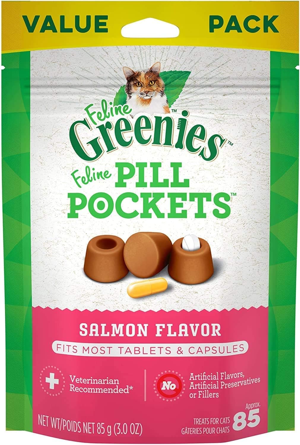 Greenies Feline Pill Pockets for Cats - Salmon Flavor image 1