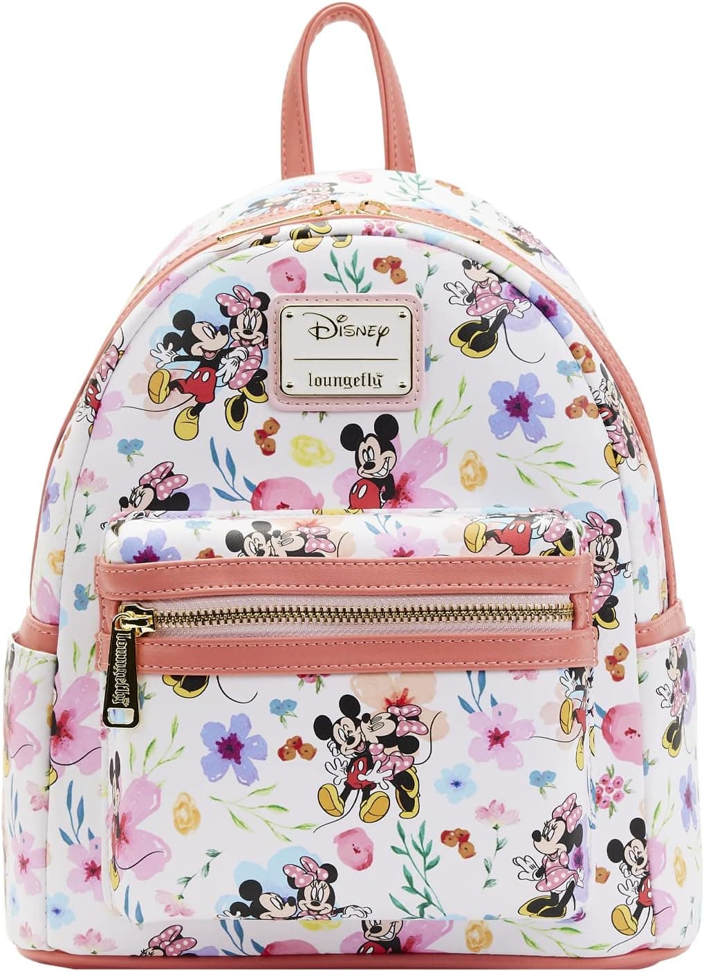 Loungefly Disney Mickey Minnie Mouse Mini Backpack Handbag AOP Floral image 1