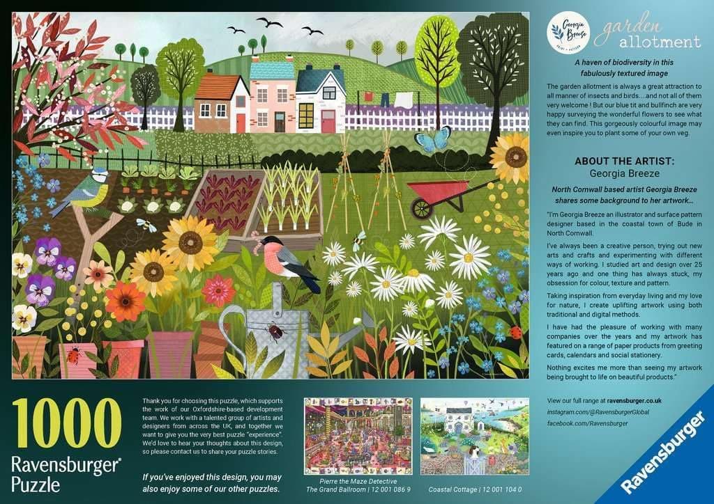 Ravensburger Garden Allotment 1000 Piece Jigsaw Puzzle | Vibrant Garden Artwork | Idyllic Nature Scene | Durable Eco-Friendly Materials : Toys &amp; Games thumbnail 3