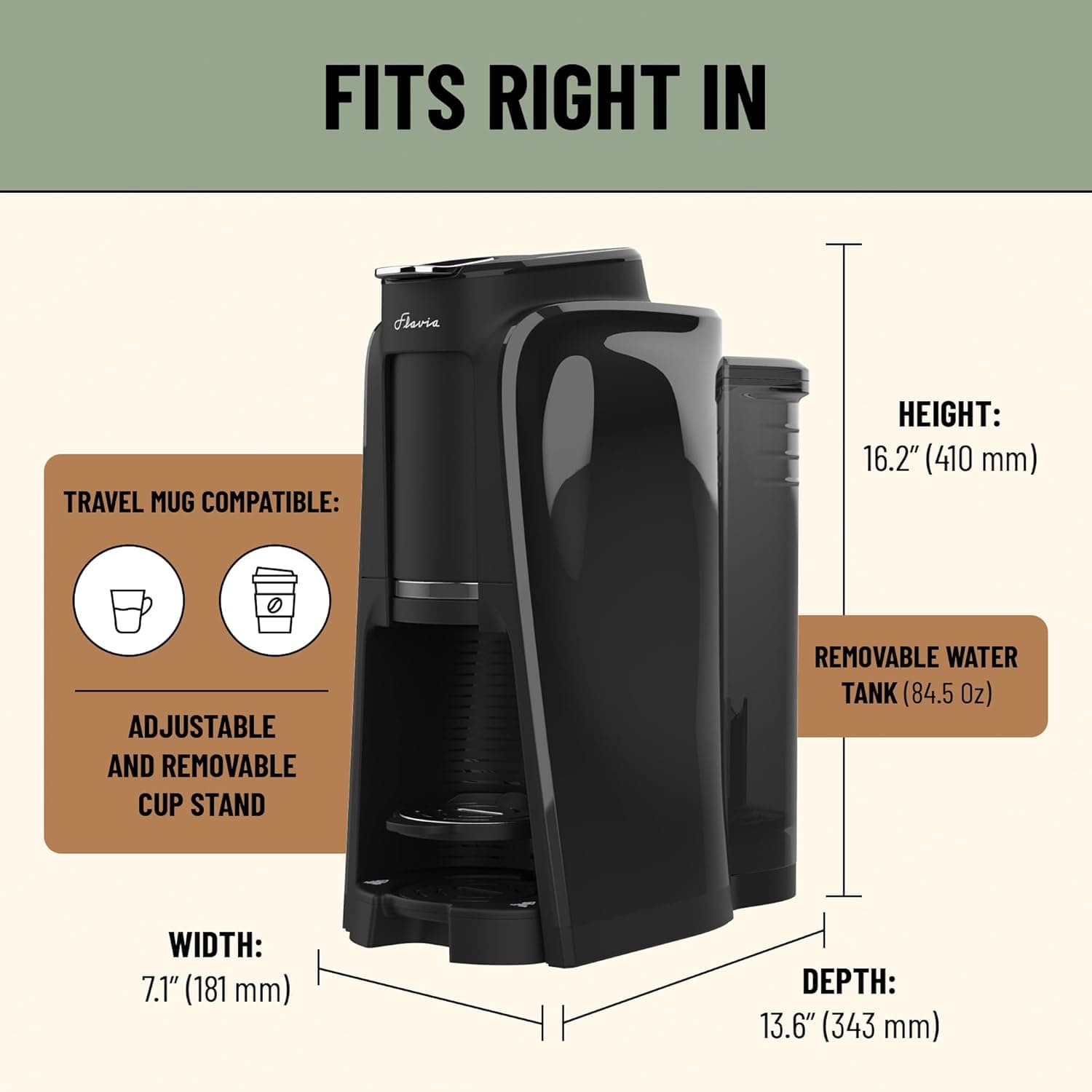 Flavia Aroma Brewer - Coffee Machine, Makes Coffee, Lattes, Tea, and other Hot or Iced Beverages with Single-Serve Freshpacks, Multiple Brew Sizes, Black: Home &amp; Kitchen thumbnail 4