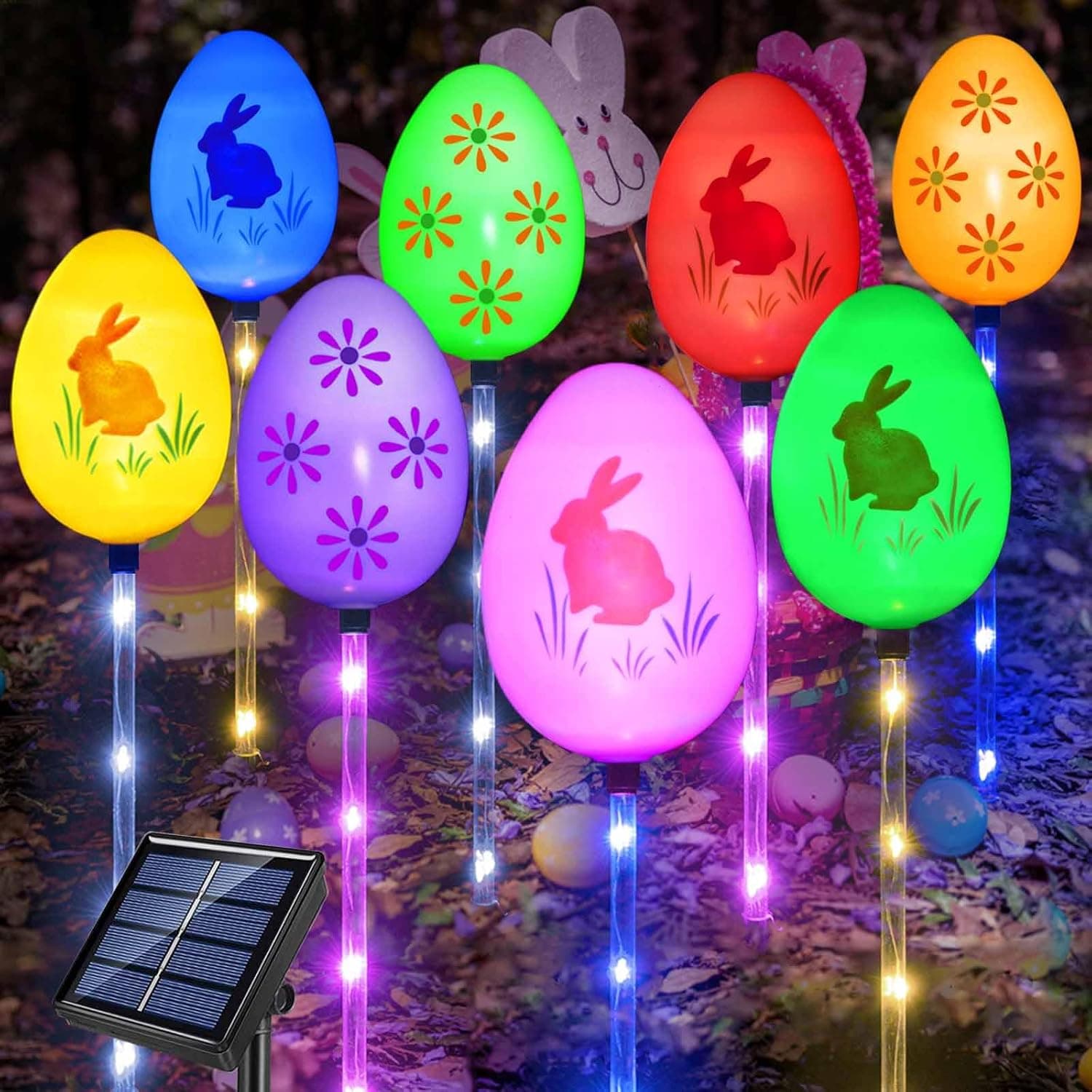 Windpnn Upgraded 8-Pack Solar Easter Egg Stake Lights (Big Egg) — Spring Gift Ideas gift idea