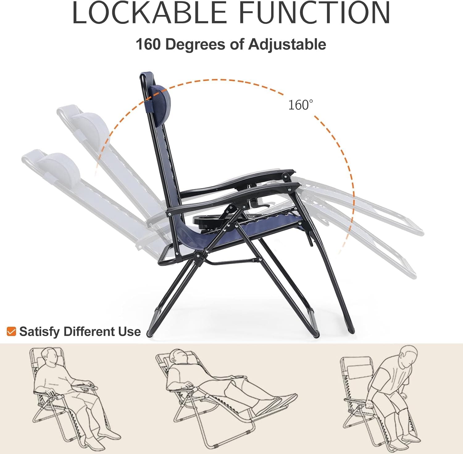 Sweetcrispy Zero Gravity Chairs, Set of 2 - Blue thumbnail 4