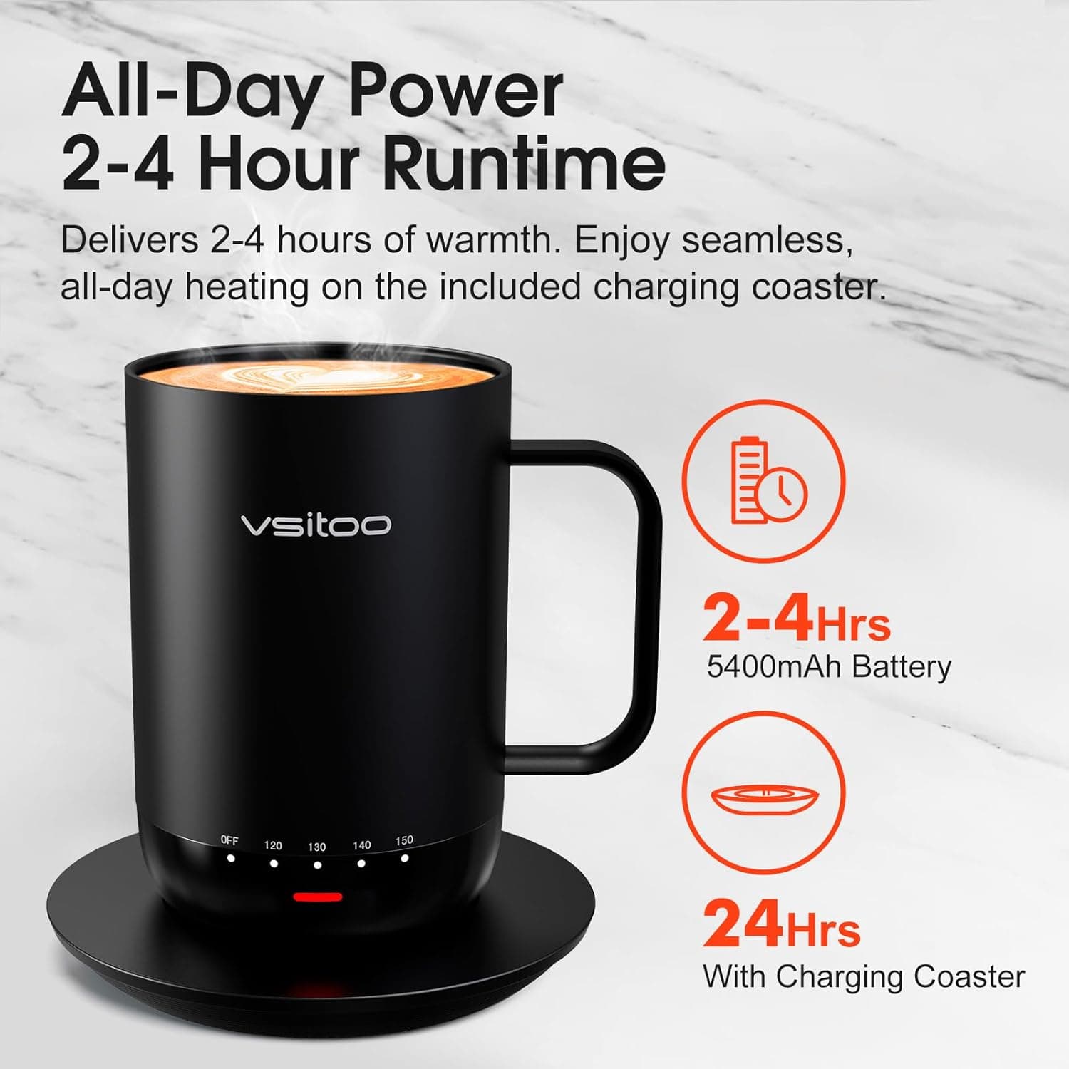 Vsitoo S3 Pro 16oz Smart Self-Heating Coffee Mug thumbnail 3