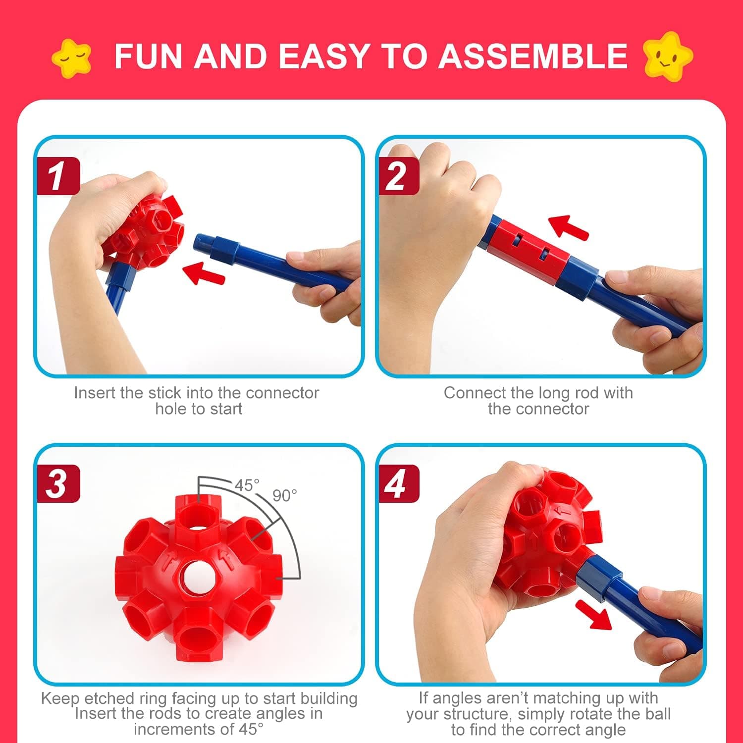 Fort Building Kit for Kids - 140 Piece STEM Construction Set thumbnail 3