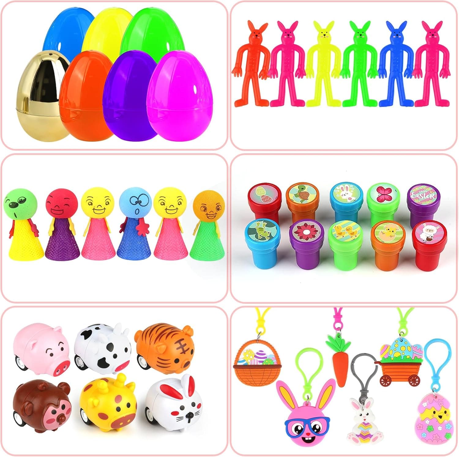 [ 6 Surprise Golden Eggs ] 100 Pack Prefilled Easter Eggs with Assorted Toys Inside, Pre-filled Easter Egg Hunt Stuffed, 100 Plastic Easter Eggs Fillers with Toys, Easter Basket Stuffers : Toys &amp; Games thumbnail 5