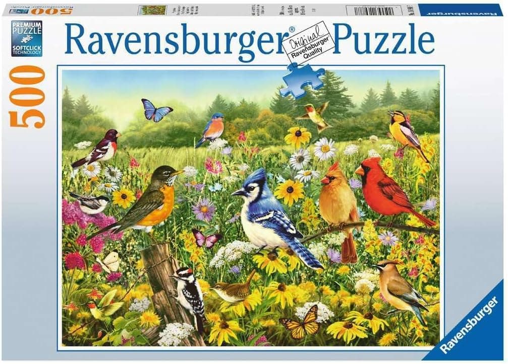 Ravensburger Birds in The Meadow 500 Piece Jigsaw Puzzle — Spring Gift Ideas gift idea