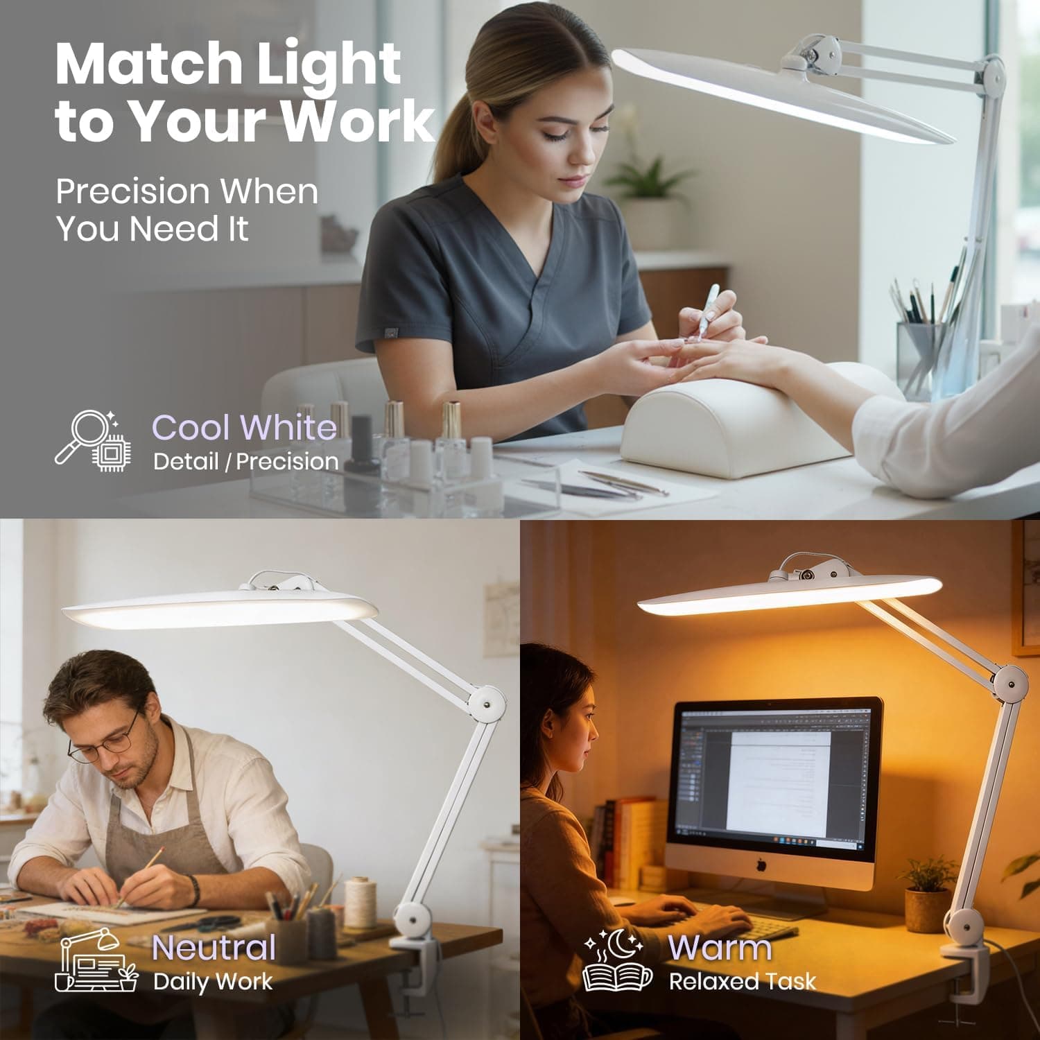 Neatfi XL 2200 Lumens LED Desk Lamp with Clamp thumbnail 3