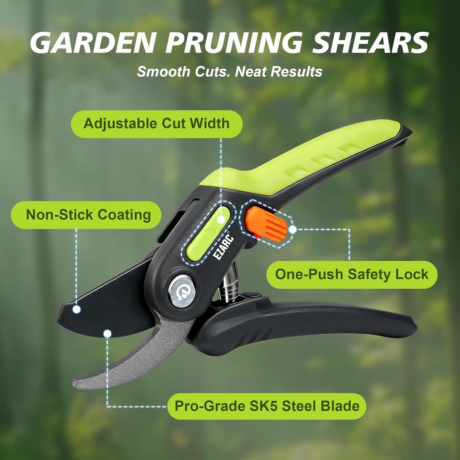 EZARC Garden Pruning Shears with 1 Inch Cut Capacity thumbnail 2