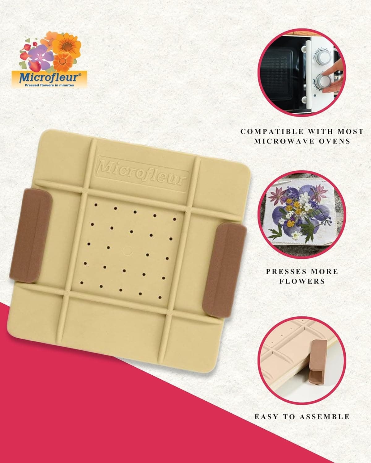 Microfleur Microwave Flower Art Press Kit for Kids and Adults - DIY with Washable Absorbent Cloth, Ideal for Plant Lovers 5" (13 cm) : Toys &amp; Games thumbnail 3