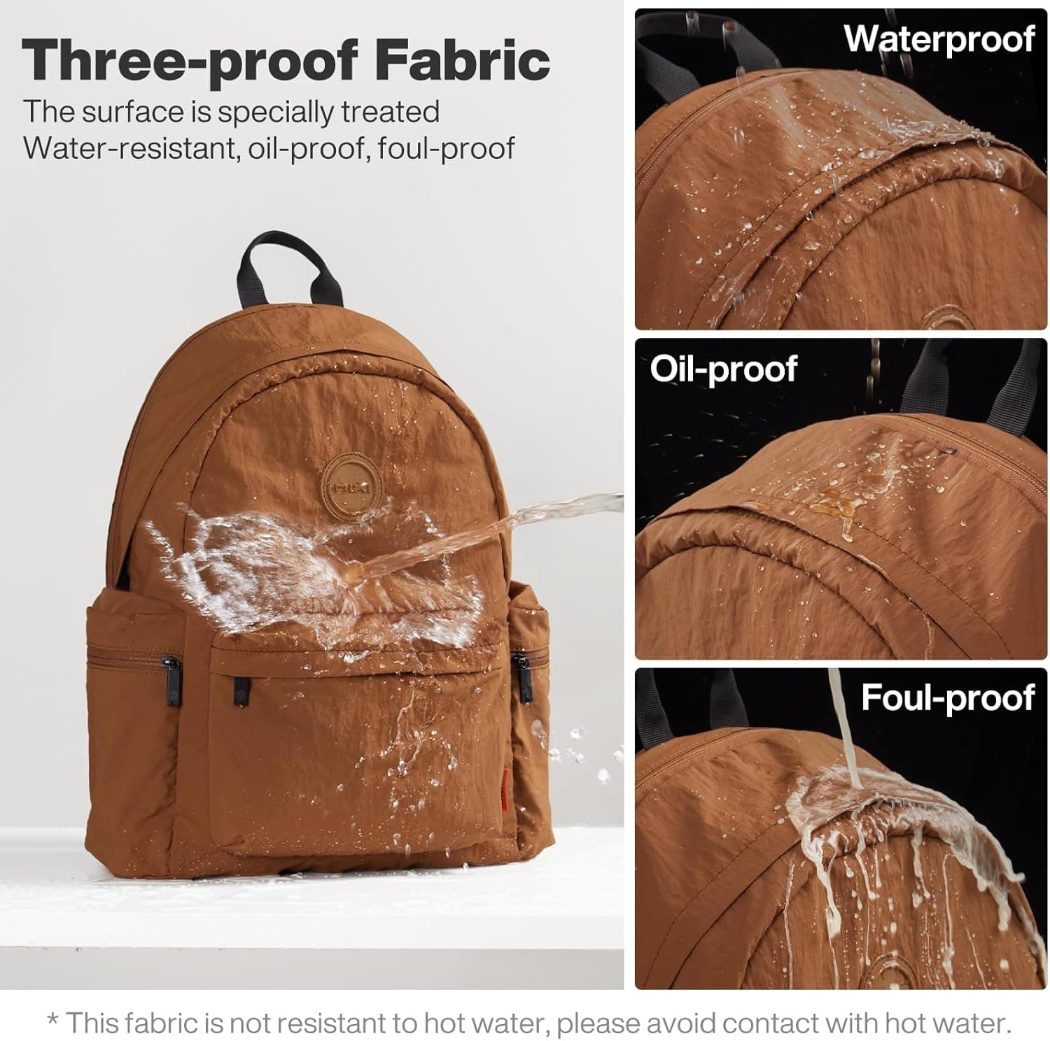 mixi Outdoor Lightweight Backpack Casual Carry On Laptop Backpack Travel Bookbag for Women Men, Water Resistant Durable Hiking Bag for Camping Weekender Sports College Work, 17 Inch, Brown : Electronics thumbnail 4