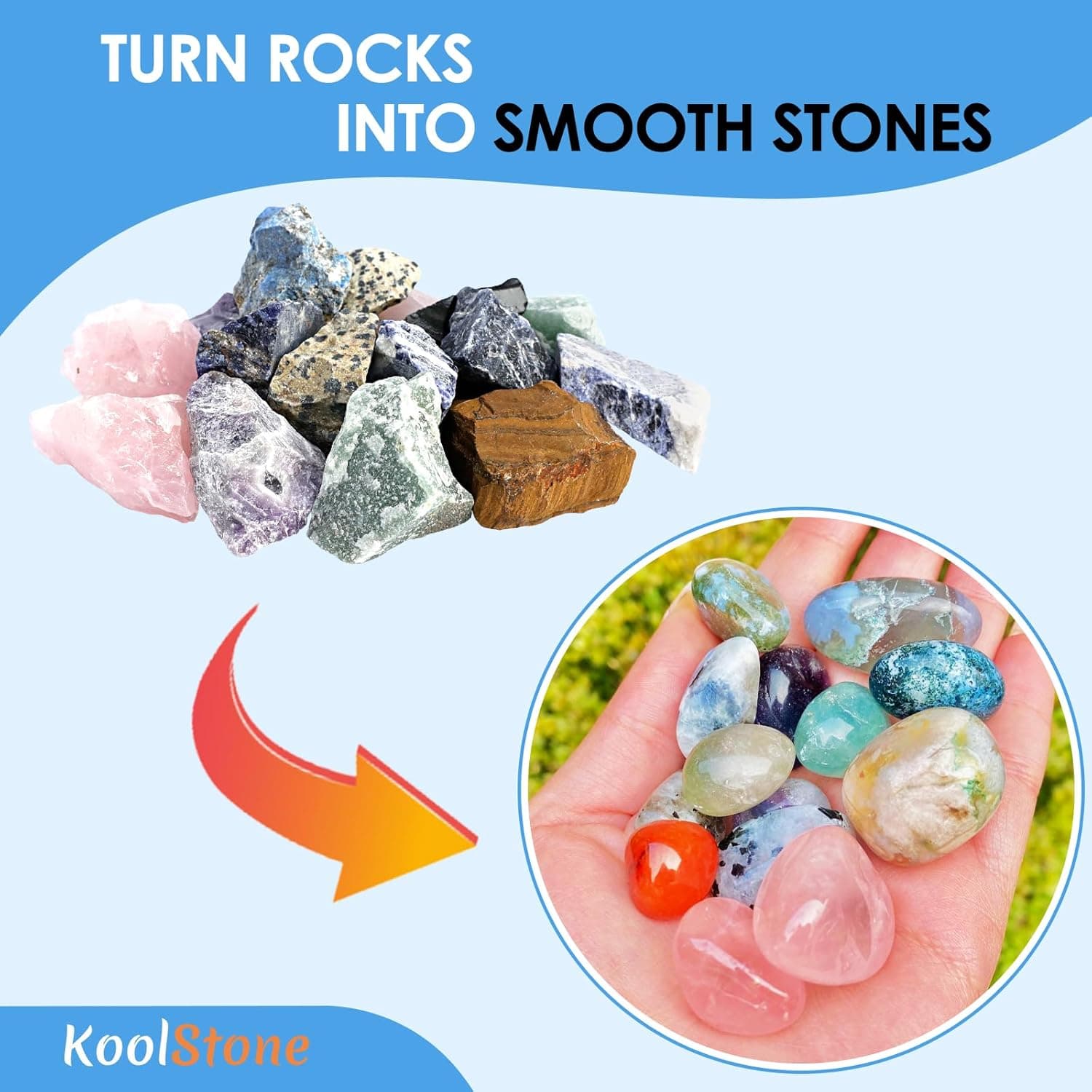 KoolStone Rock Tumbler Grit and Ceramic Tumbling Media Refill Kit thumbnail 5