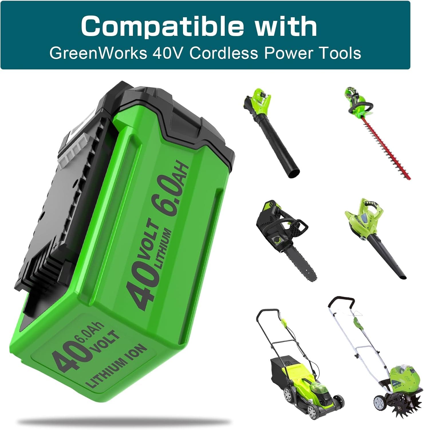 Reoben 6.0Ah 40V Lithium Battery for GreenWorks thumbnail 5
