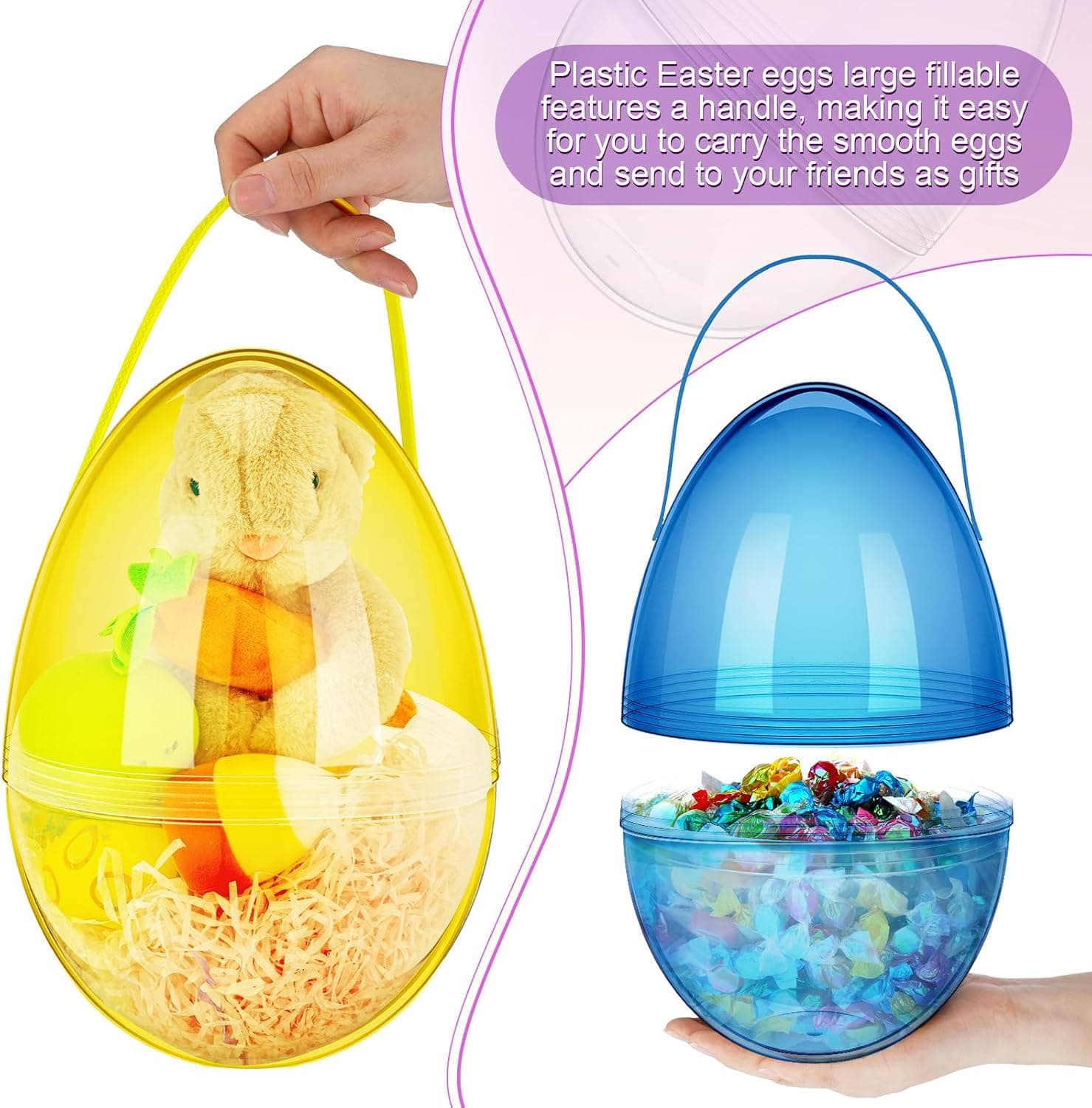 Funtery Jumbo Easter Eggs with Handles - Set of 8 thumbnail 3