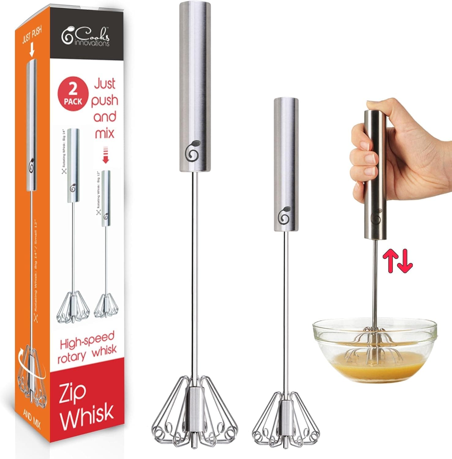Stainless Steel Egg Whisk - 2 Pack (12 & 14 Inch) — Easter Gifts gift idea