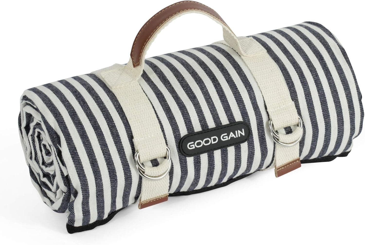 G GOOD GAIN Waterproof Picnic Blanket with Carry Strap - Navy Blue image 1