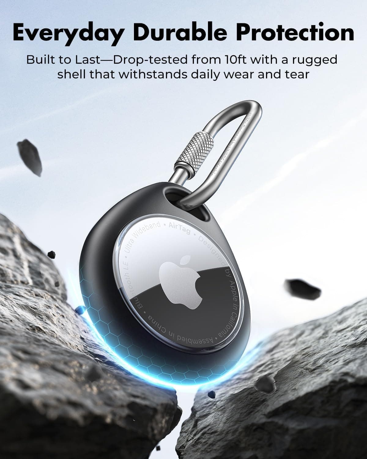 UNBREAKcable AirTag Holder 4-Pack with Carabiner thumbnail 4